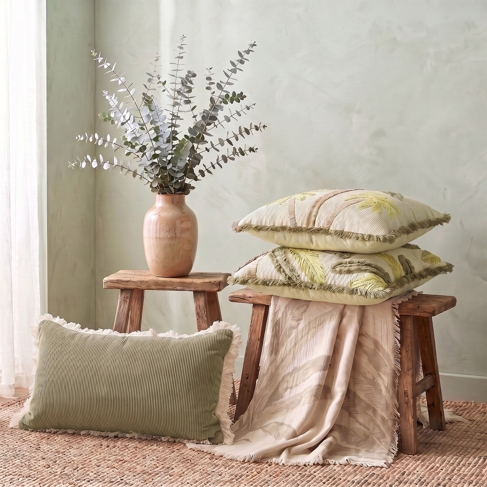 Plam Solid Filled Cushion- 35x60 cm-hbxlivingroom-furnishings-cushionsandcovers-filledcushions-image-4