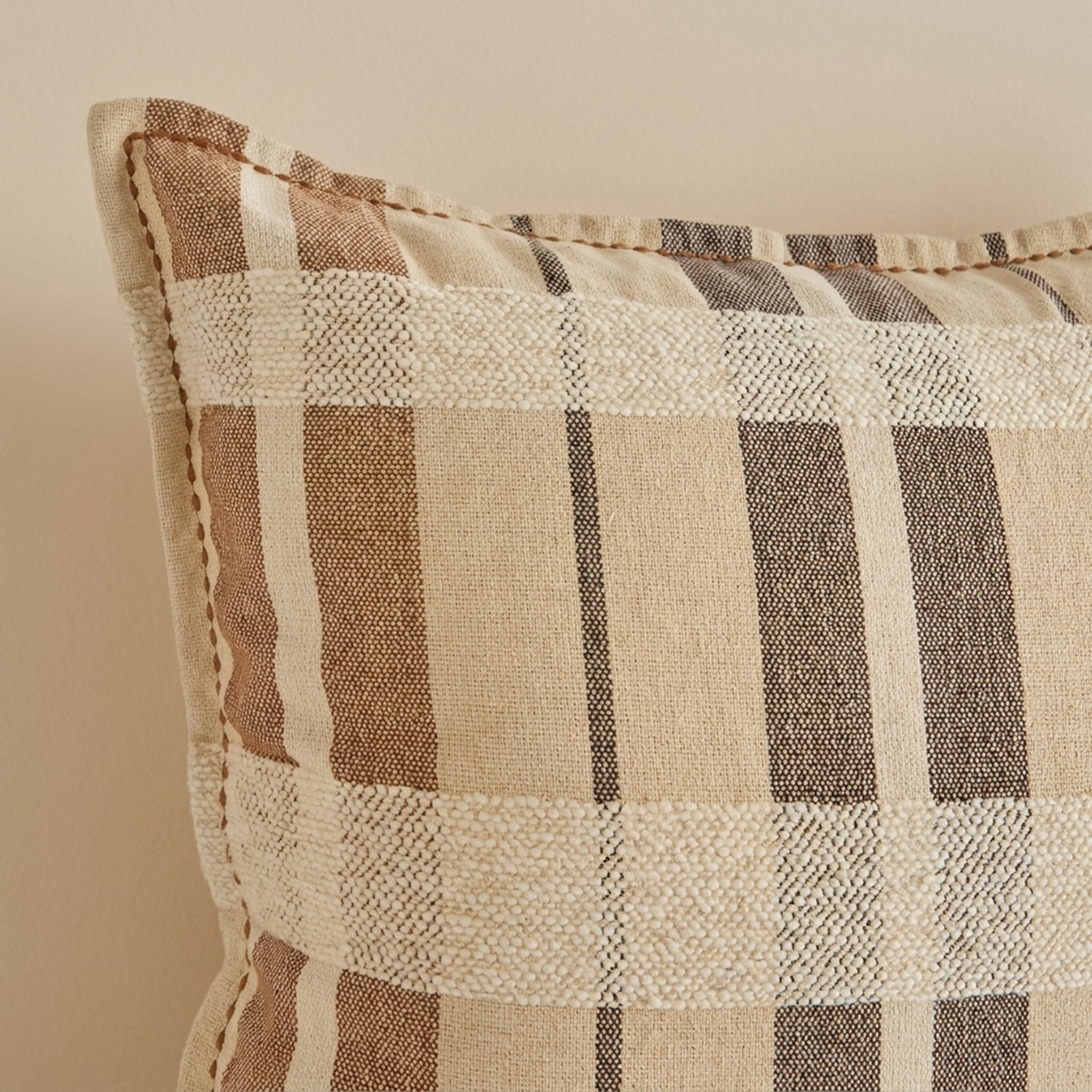 Terra Broken Stripe Filled Cushion - 50x50 cm-hbxlivingroom-furnishings-cushionsandcovers-filledcushions-image-2