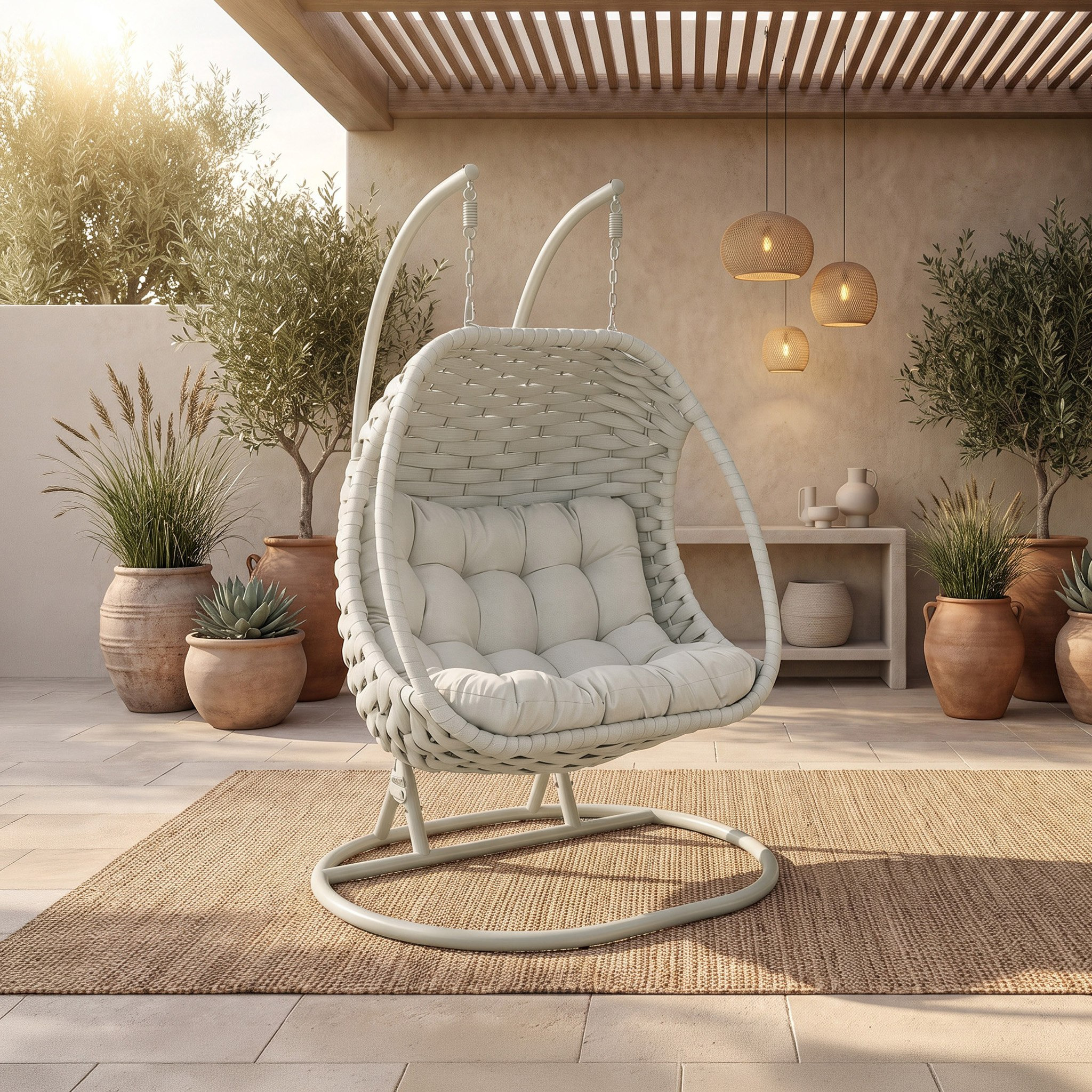 Vera Tressa 2-Seater Outdoor Swing with Cushion-hbxfurniture-outdoor-swingsandchairs-image-3