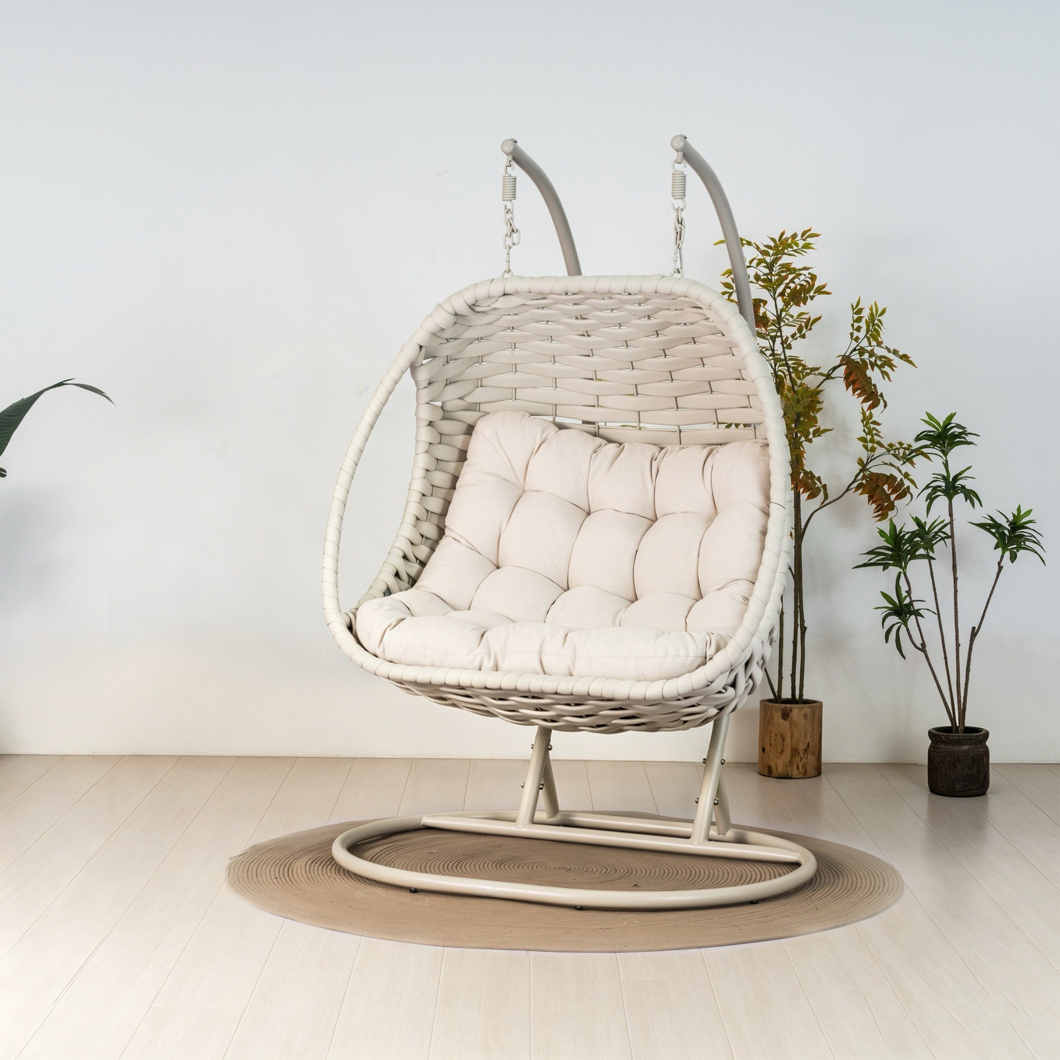 Vera Tressa 2-Seater Outdoor Swing with Cushion-hbxfurniture-outdoor-swingsandchairs-image-4