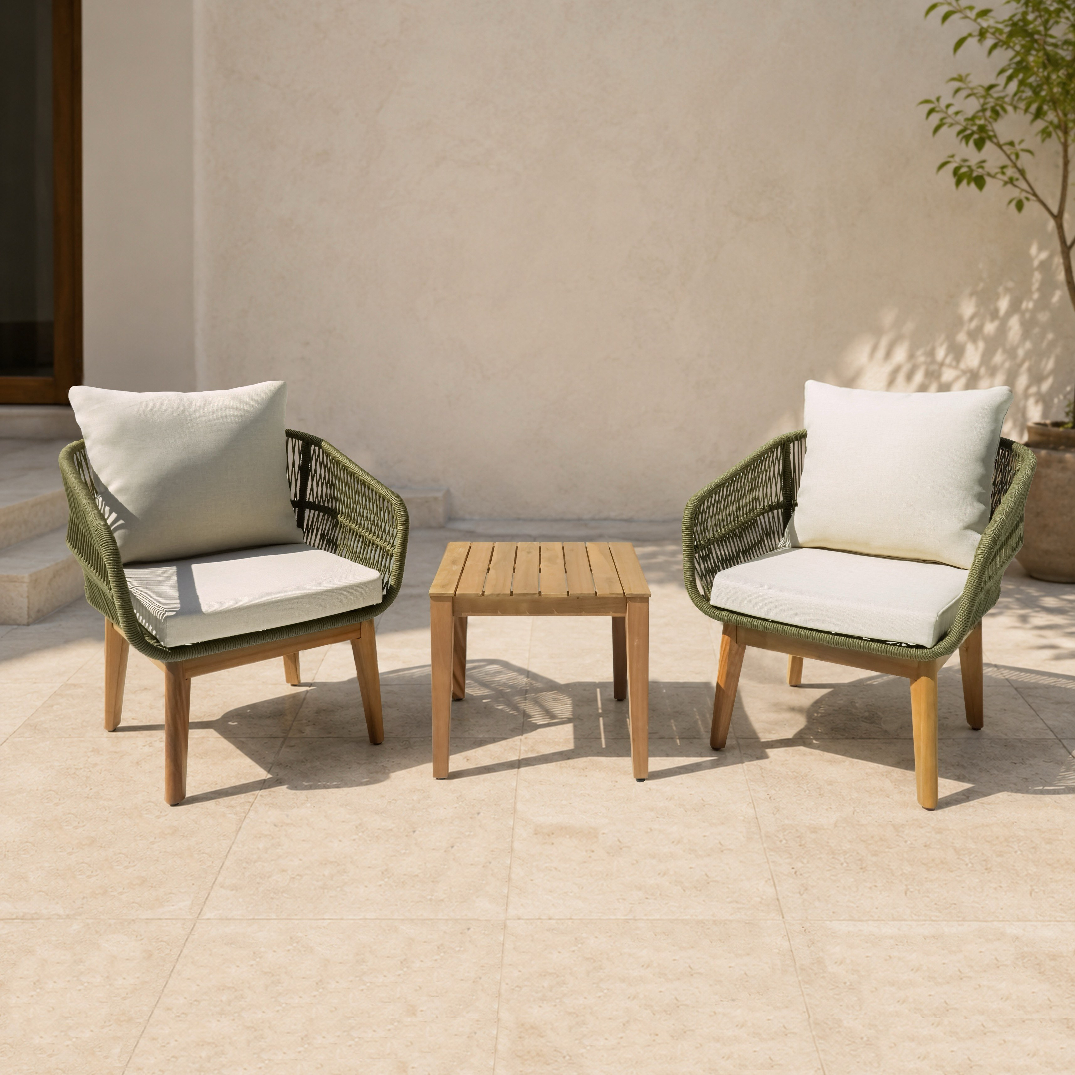 Vera Mayfair 1+2 Outdoor Wooden Balcony Set with Cushion-hbxoutdoor-hbxoutdoorfurniture-sofasets-image-1
