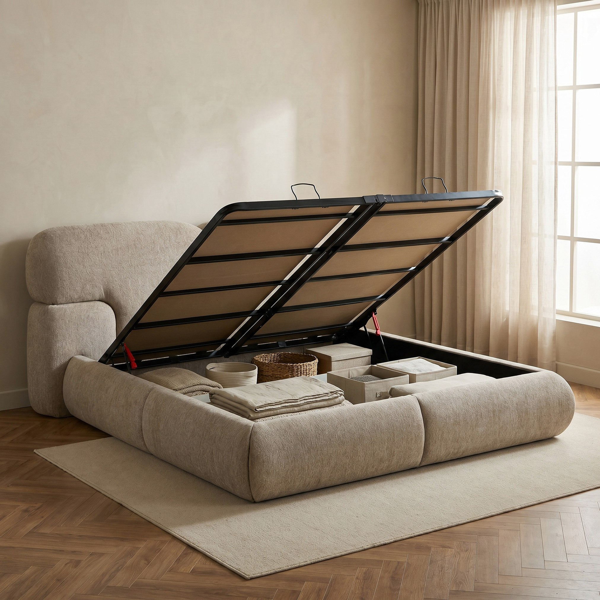 Movo Fabio Solace King Bed with Storage - 180x200 cm-hbxfurniture-bedsandbedsets-beds-king-image-3