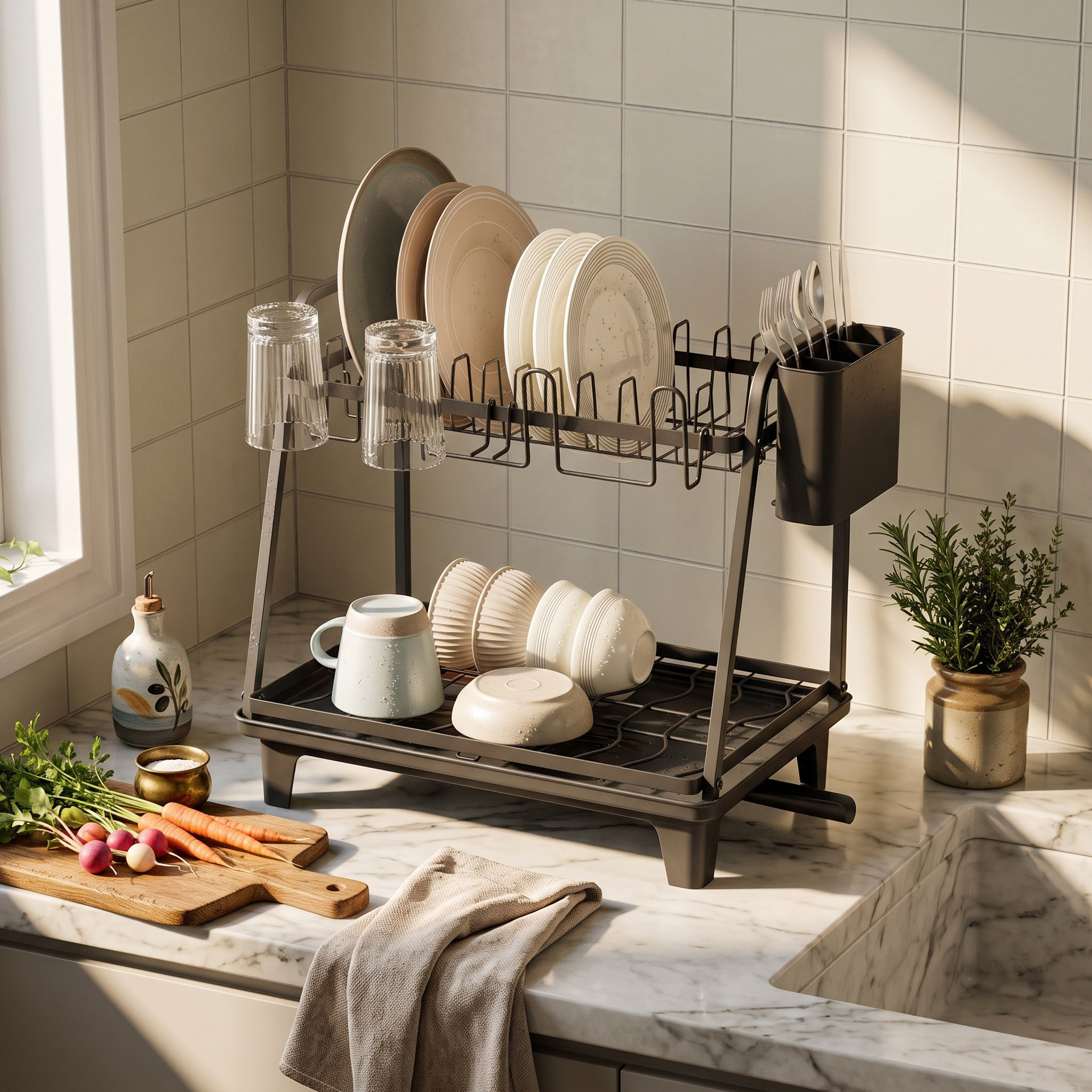 Daisy 2-Tier Dish Rack - 47x29x40 cm-PROMO_HB_SA_ALRHAJI_09092026-image-4