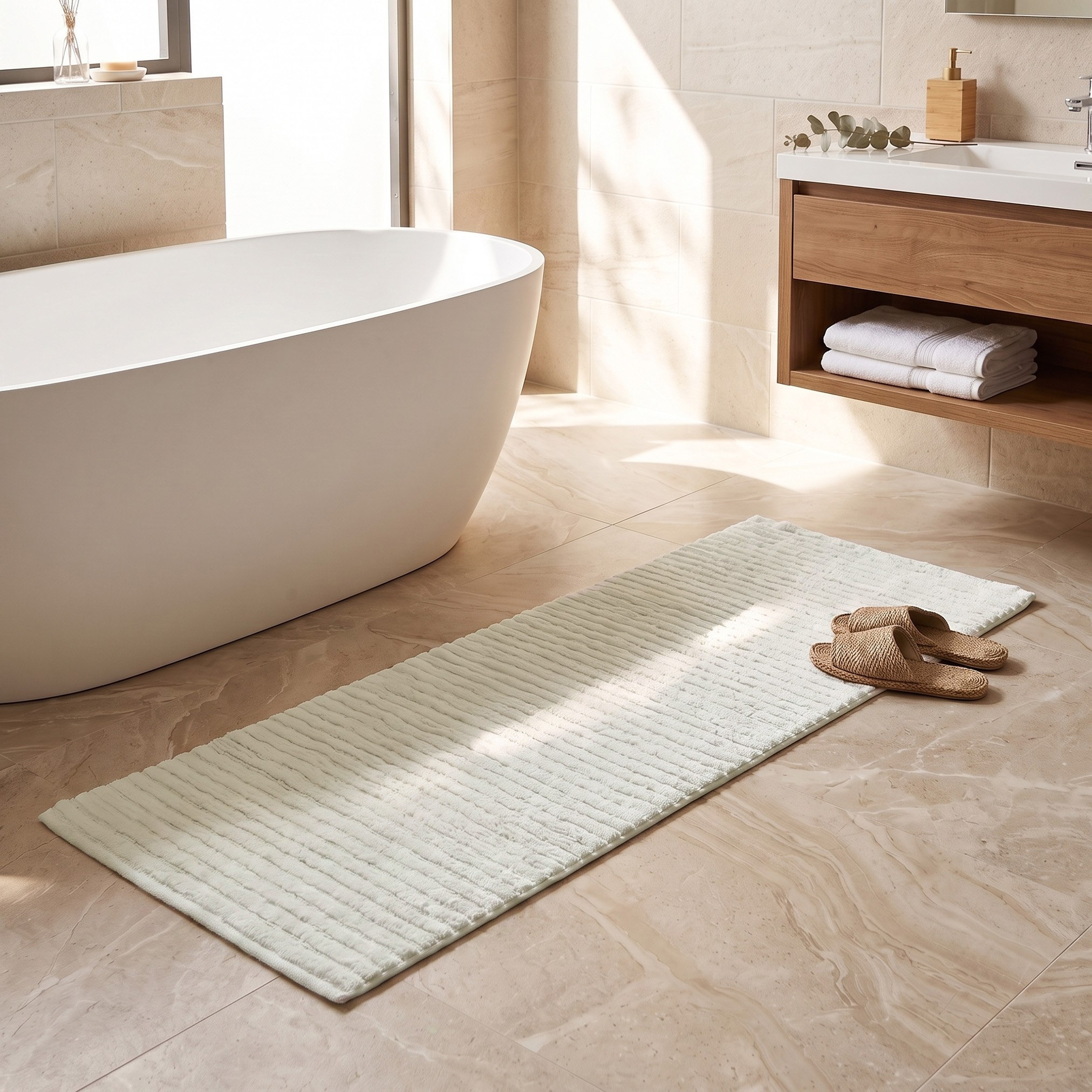 سجادة حمام من القطن والفسكوز من أوبولنس - 50×150 سم-hbxbedroom-floorcoverings-bathmats-image-1