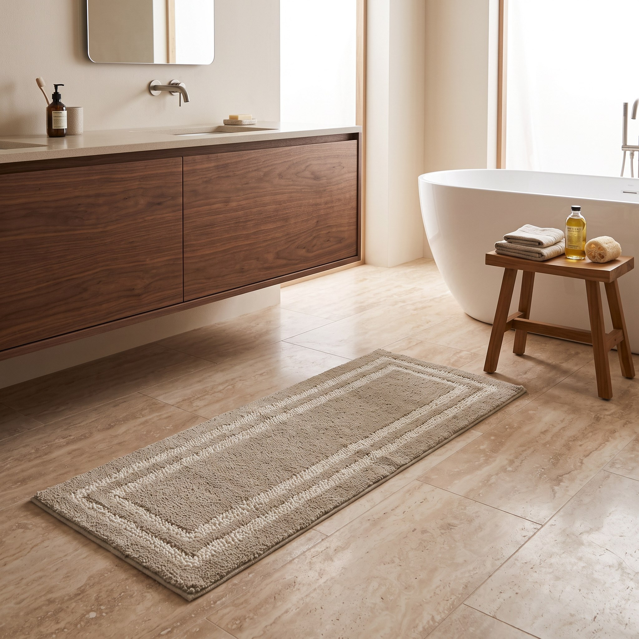Quick Dry Micro Chenille Bath Mat - 50x150 cm-hbxbedroom-floorcoverings-bathmats-image-1