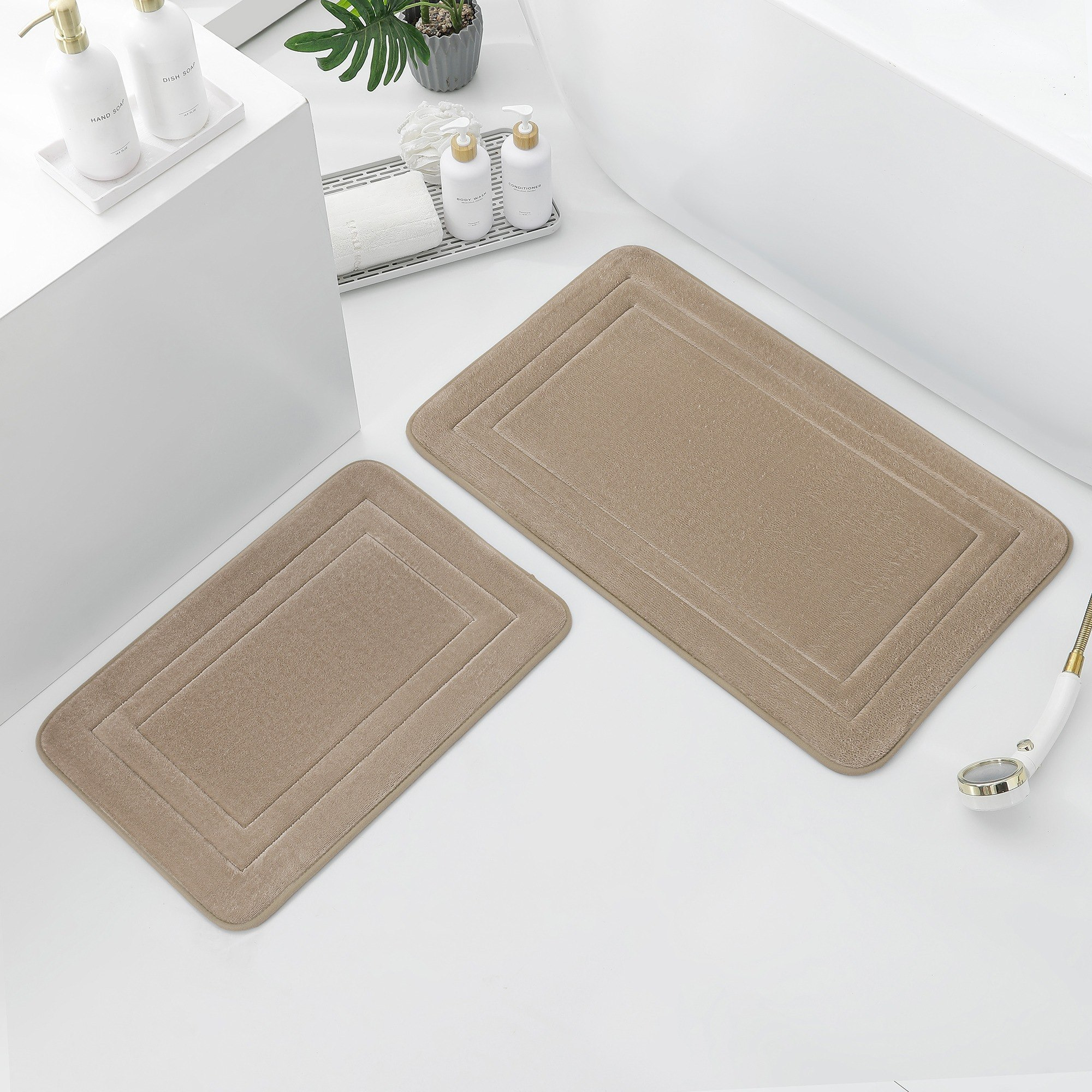 Covara Memory Foam with Mesh Backing Bath Mat Set - 50x80 cm and 40x60 cm-hbxbedroom-floorcoverings-bathmats-image-1