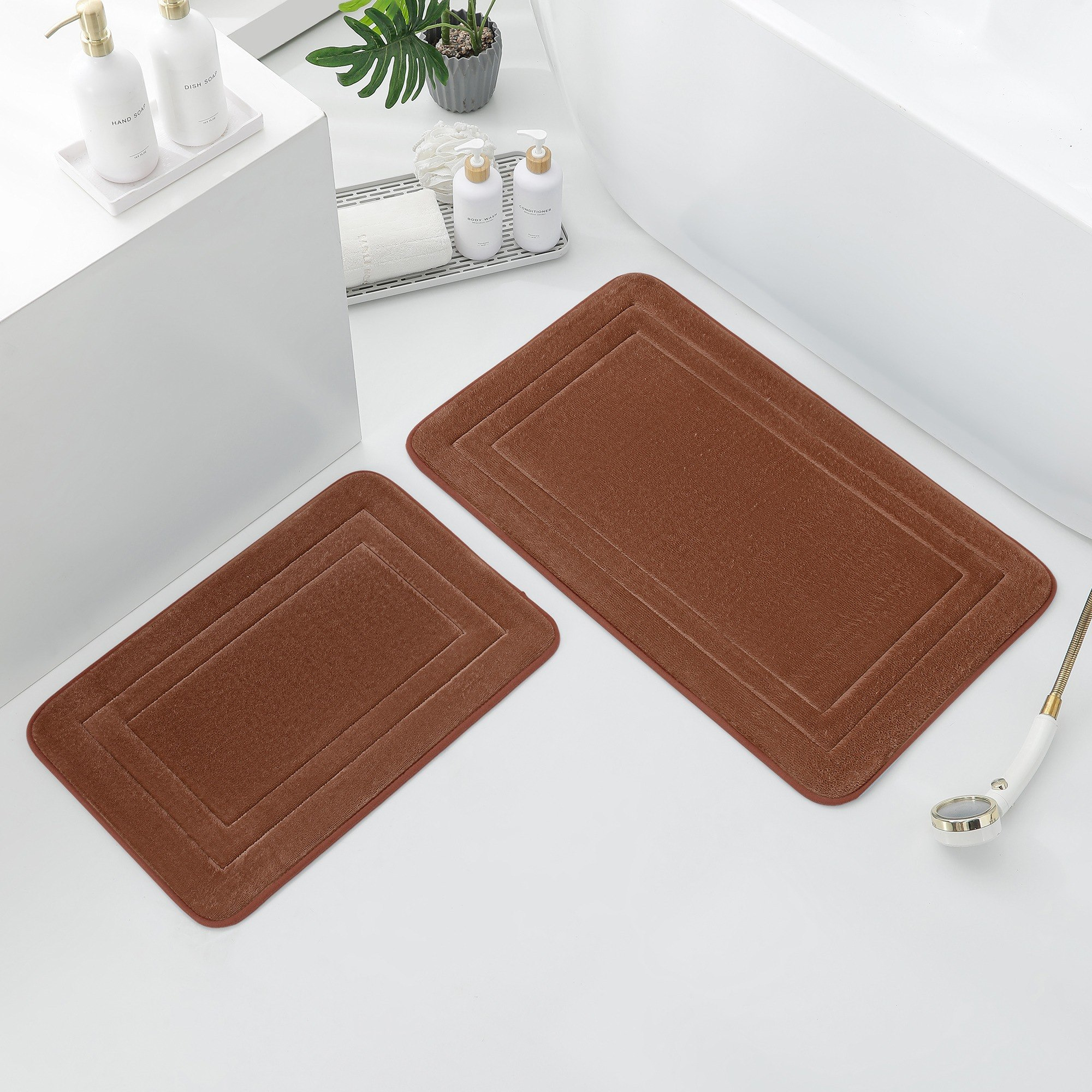 Covora Memory Foam with Mesh Backing Bath Mat Set - 50x80 cm and 40x60 cm-hbxbedroom-floorcoverings-bathmats-image-1