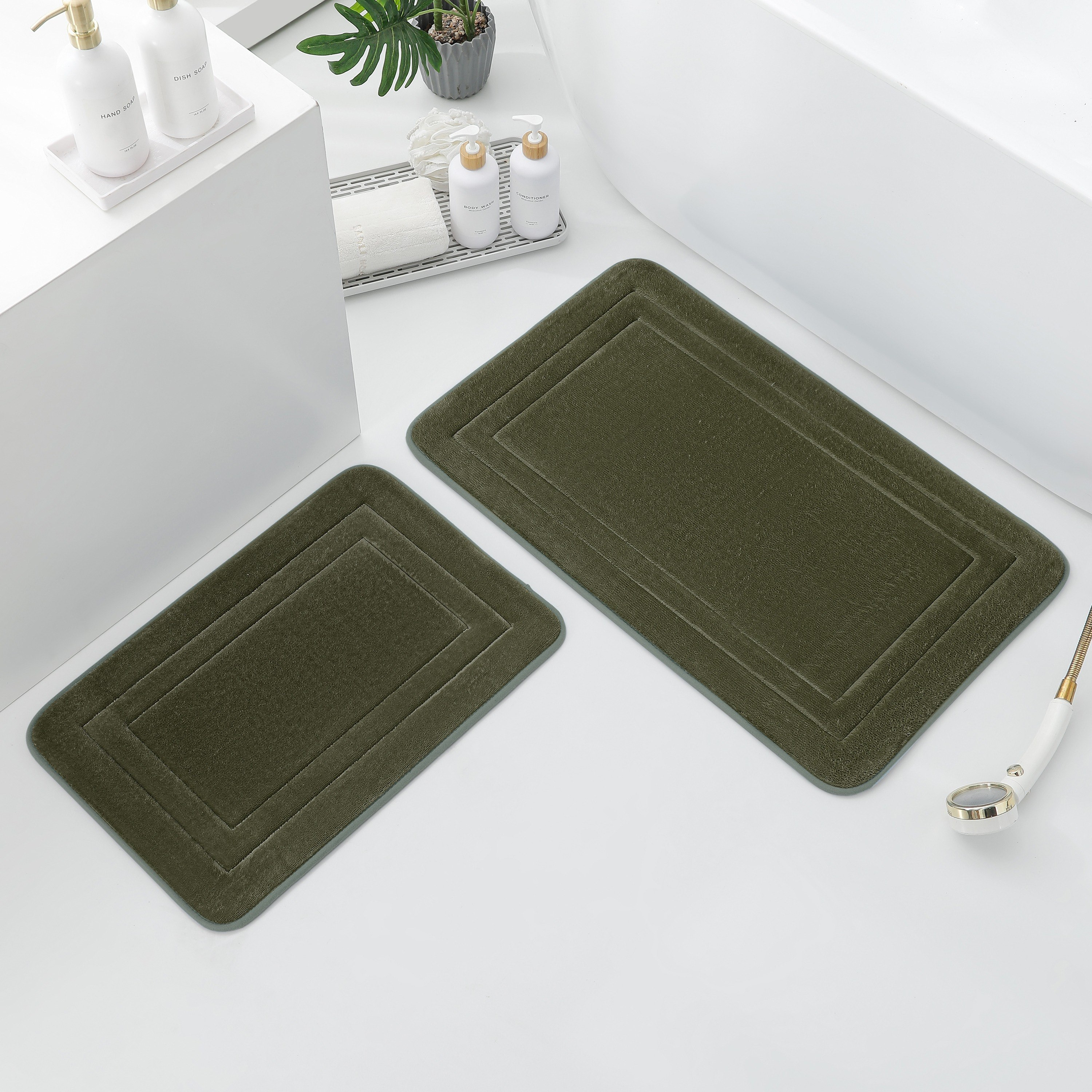 Covora Memory Foam with Mesh Backing Bath Mat Set - 50x80 cm and 40x60 cm-hbxbedroom-floorcoverings-bathmats-image-1