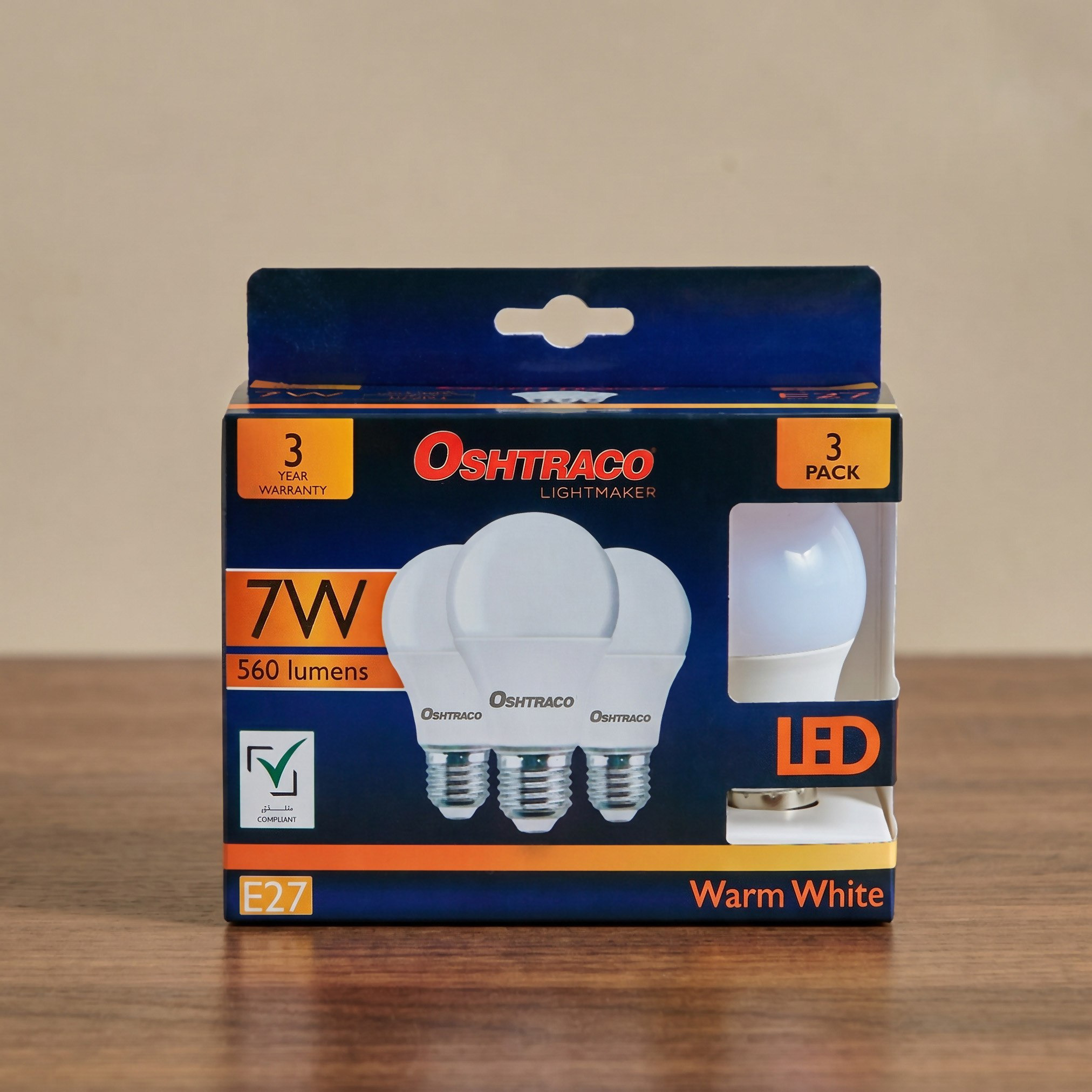 Oshtraco 7W 3000K E27 LED Bulb - Set of 3-hbxhomeware-hbxbedroom-image-3