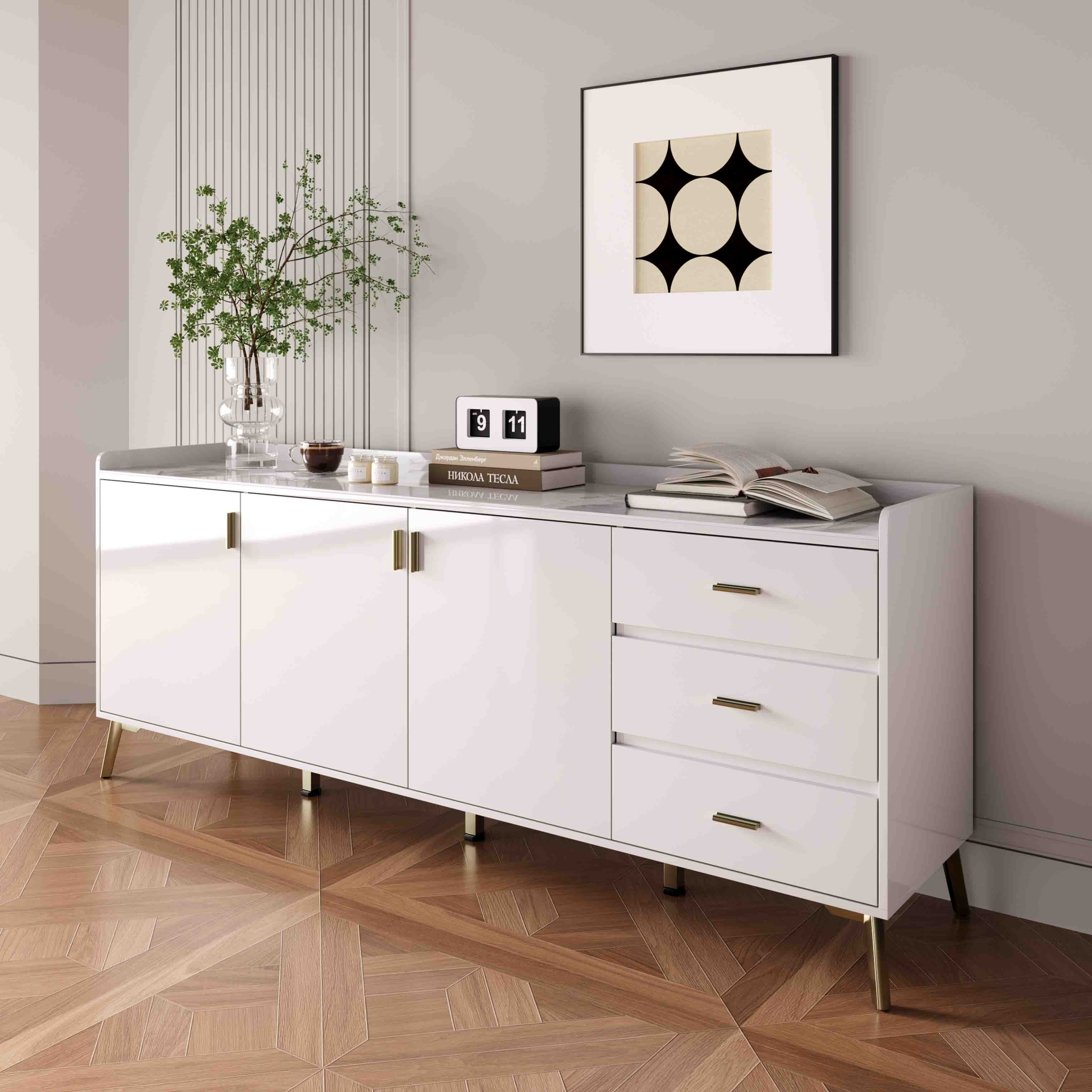 Pearl NXT 2 Metre 3-Door Large Sideboard with 3 Drawers and Sintered Stone Top-hbxfurniture-diningroom-buffetsandsideboards-image-2