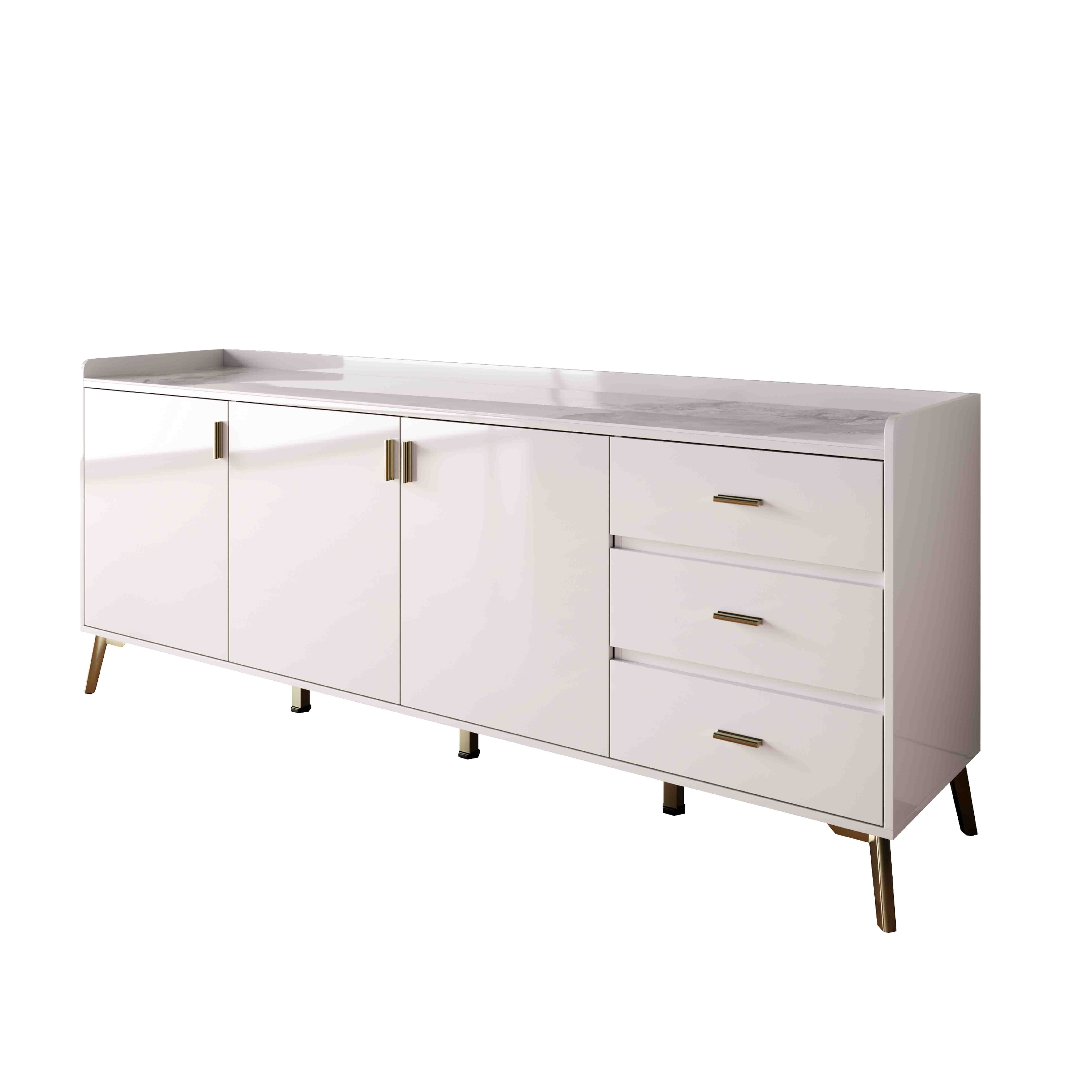 Pearl NXT 2 Metre 3-Door Large Sideboard with 3 Drawers and Sintered Stone Top-hbxfurniture-diningroom-buffetsandsideboards-image-3