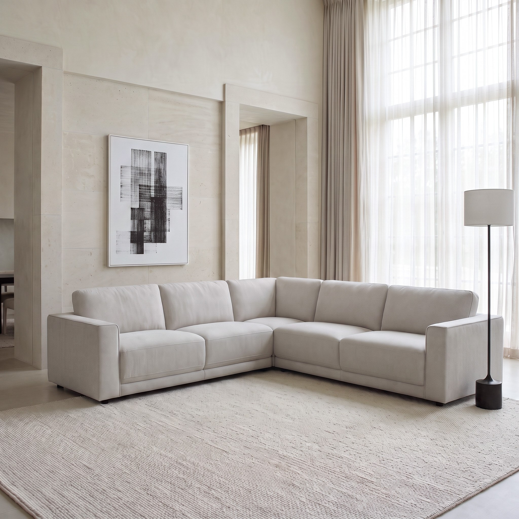 Penn 4-Seater Reversible Corner Fabric Sofa-hbxlivingroom-sofasandarmchairs-cornersofas-image-1