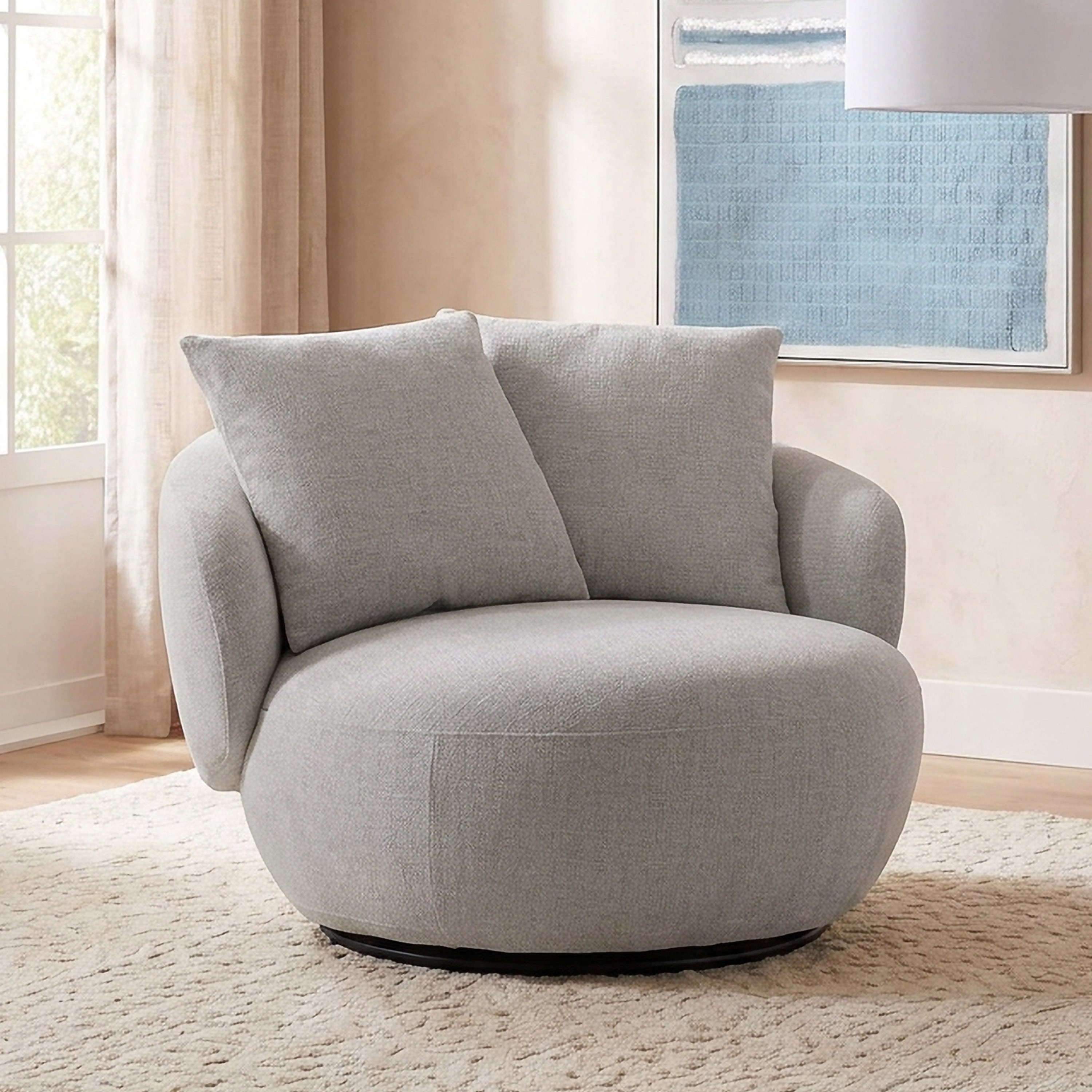 Madrid Fabric Accent Chair with Swivel-hbxlivingroom-sofasandarmchairs-easychairs-image-1
