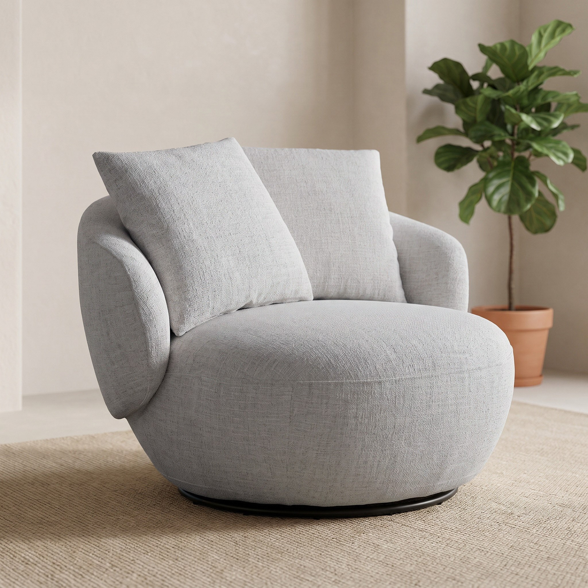 Madrid Fabric Accent Chair with Swivel-hbxlivingroom-sofasandarmchairs-easychairs-image-2
