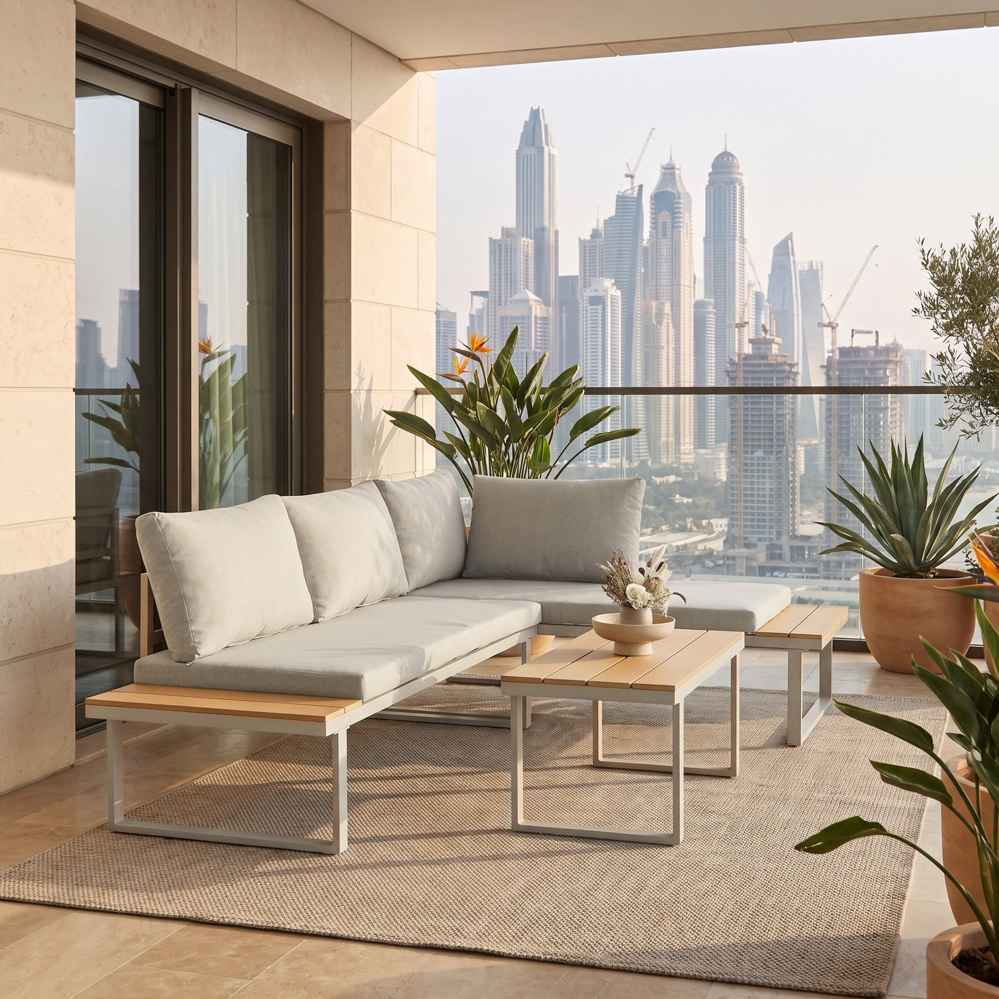 Movo-Vera Fernie 5-Seater Convertible Corner and Coffee Table Outdoor Set with Cushion-hbxoutdoor-hbxoutdoorfurniture-sofasets-image-1
