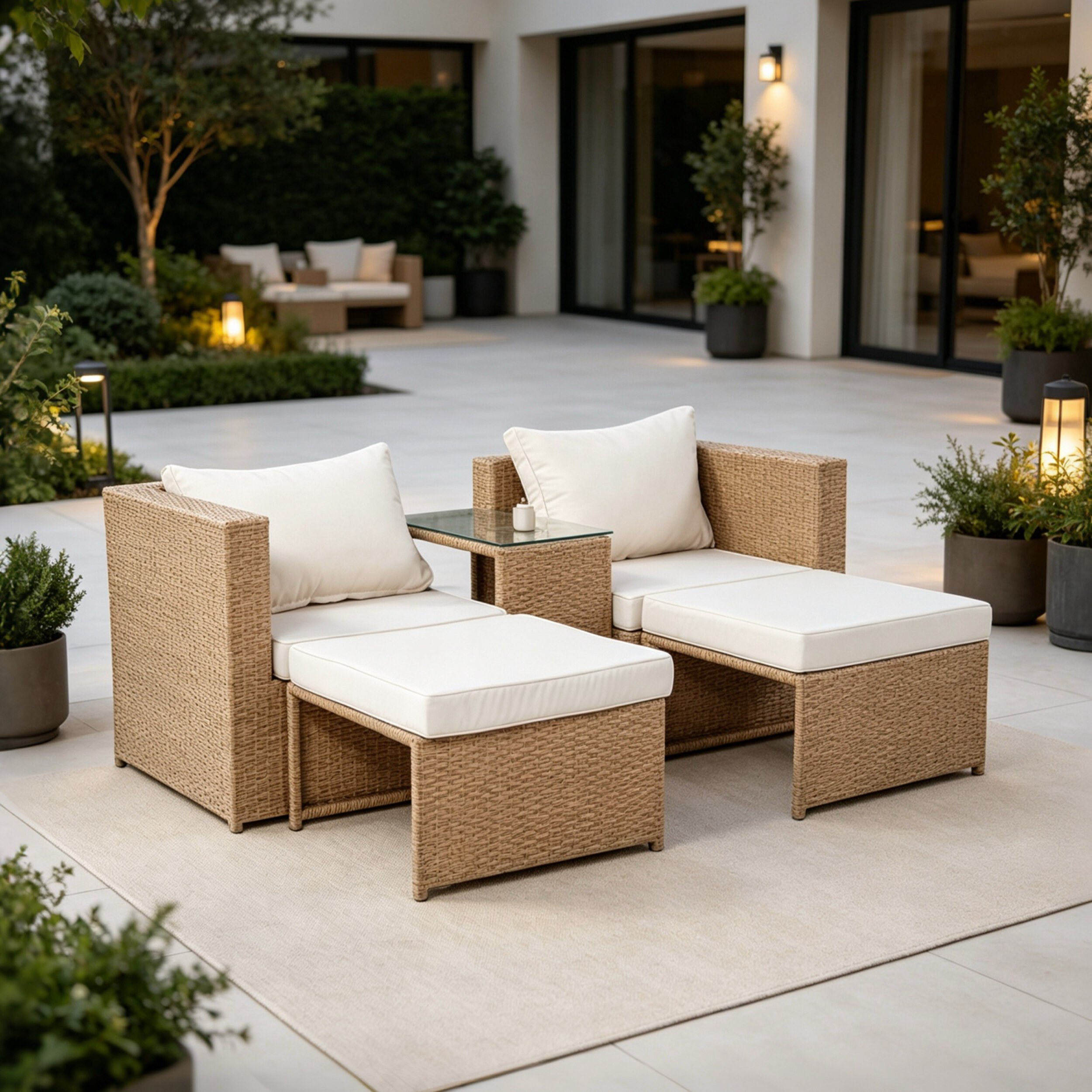 Movo-Vera Tamara Outdoor 2-Seater Stackable Sofa Set with Table and Ottoman-hbxoutdoor-hbxoutdoorfurniture-sofasets-image-4