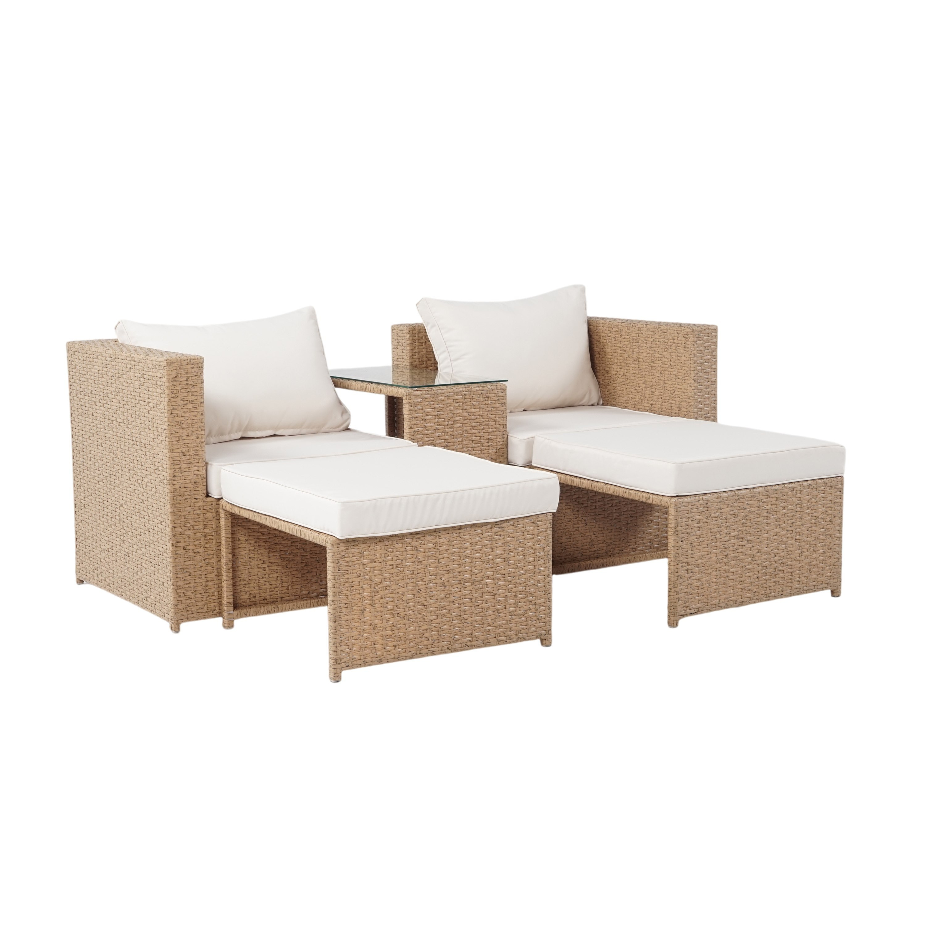 Movo-Vera Tamara Outdoor 2-Seater Stackable Sofa Set with Table and Ottoman-hbxoutdoor-hbxoutdoorfurniture-sofasets-image-5