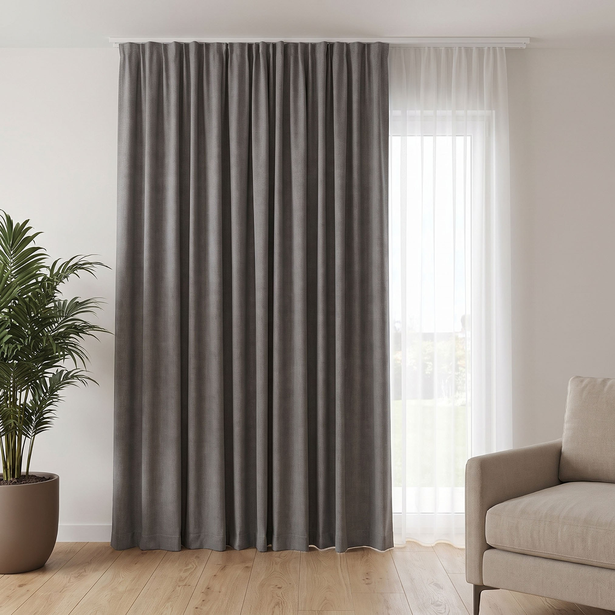 Glide Single Extra Wide Extra Long Blackout Curtain - 280x320 cm-hbxhomeware-hbxbedroom-image-1