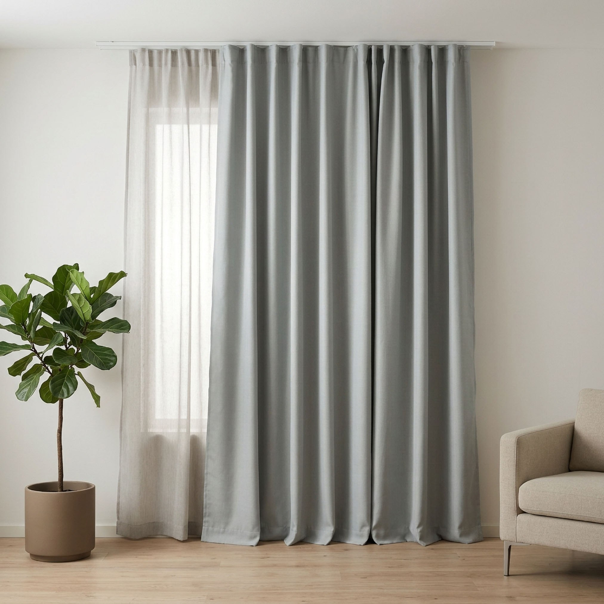 Glide Single Extra Wide and Extra Long Blackout Curtain - 420x320 cm-hbxhomeware-hbxbedroom-image-1