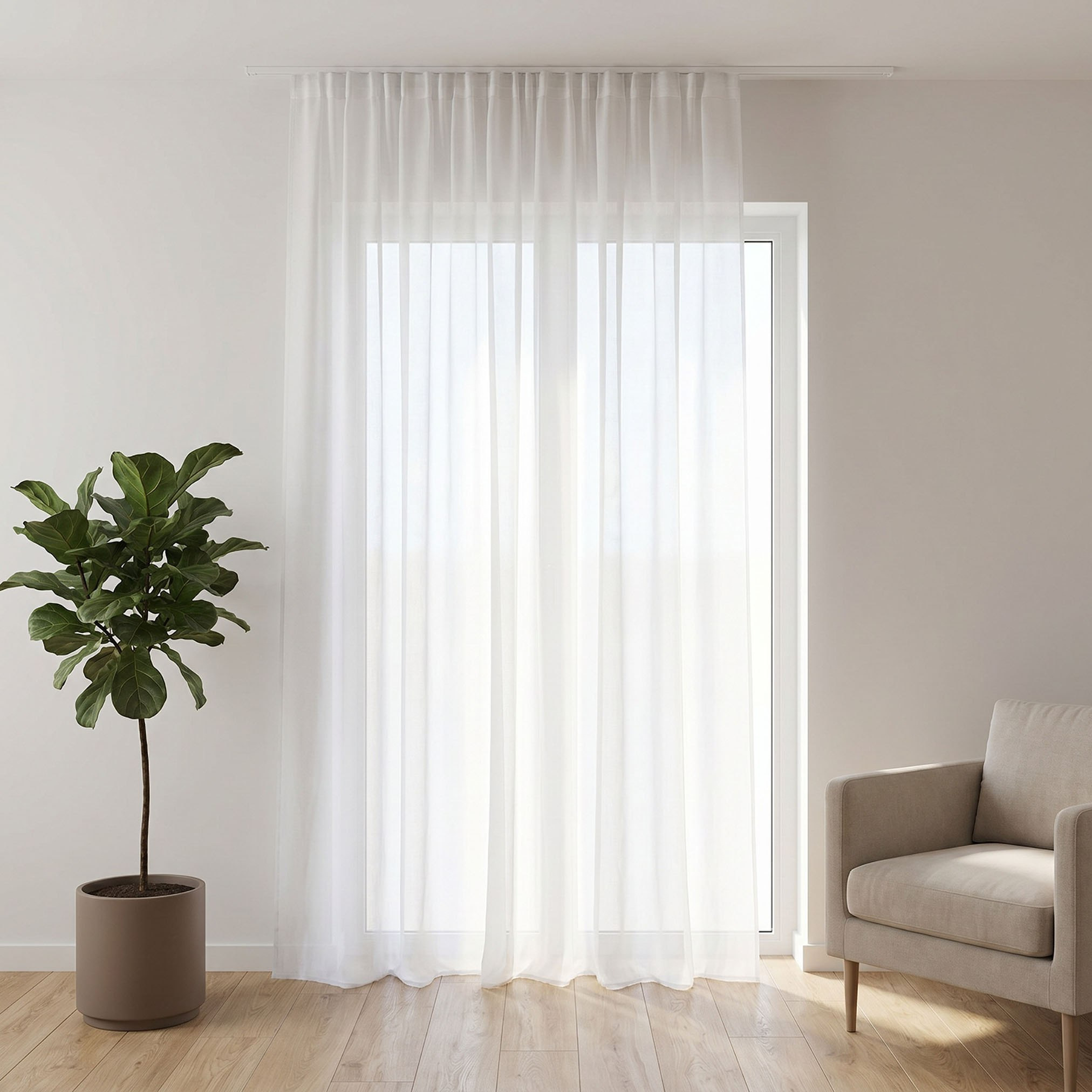Glide Extra Wide Extra Long Sheer Single Curtain - 280x320 cm-hbxhomeware-hbxbedroom-image-1