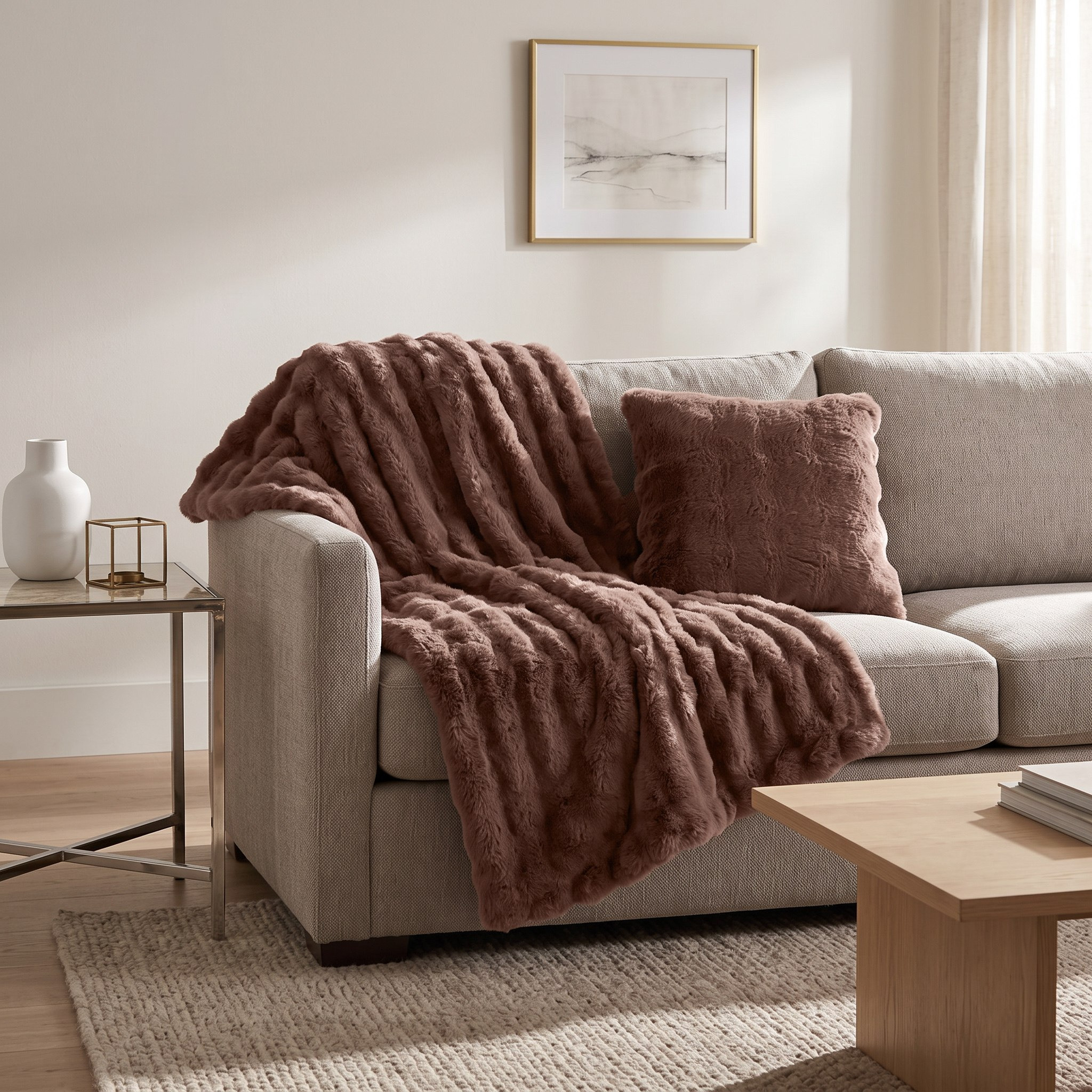 Ness 2-Side Brushed Bubble Faux Fur Filled Cushion - 50x50 cm-hbxlivingroom-furnishings-cushionsandcovers-filledcushions-image-4
