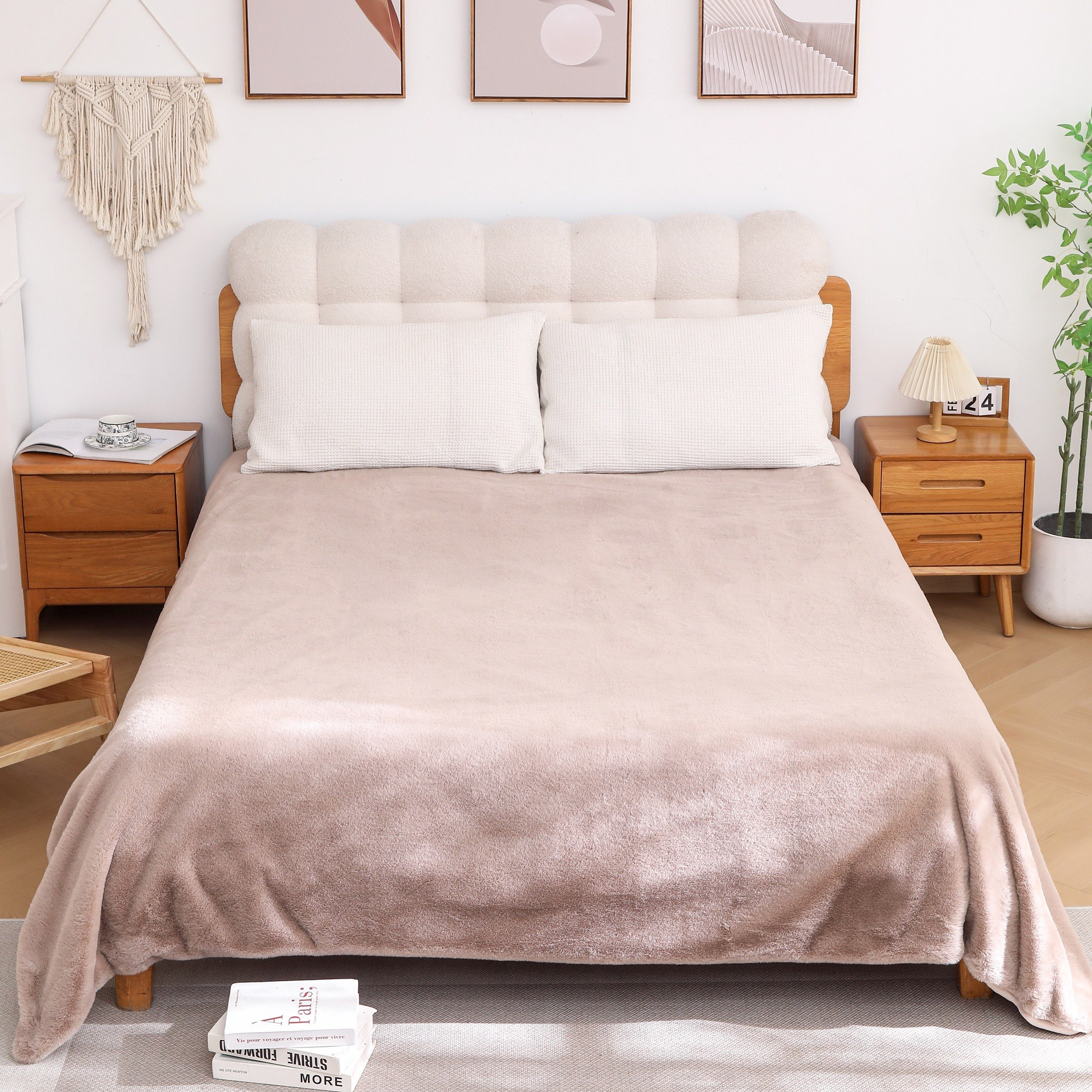 Lla Ura Rabbit Fur Double Layer King Blanket -220x240 cm-hbxhomeware-bedding-blankets-image-1