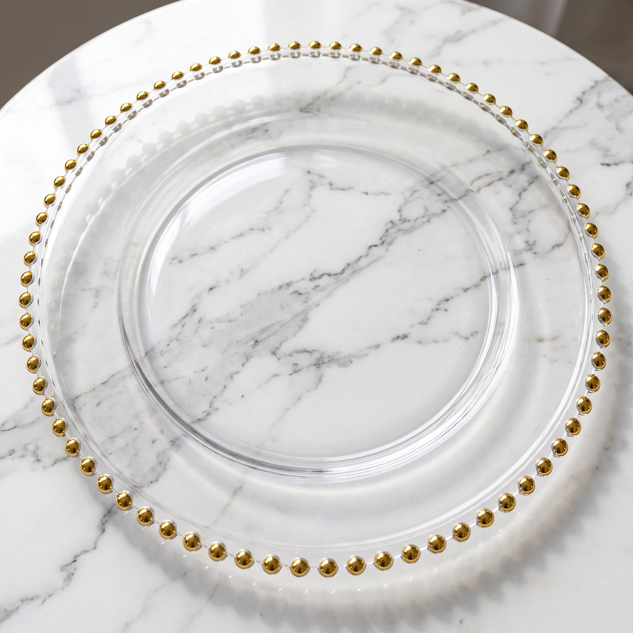 Nero Clear Beaded Charger Plate - 32 cm-hbxdecorandfurnishings-tabletop-crockery-image-1