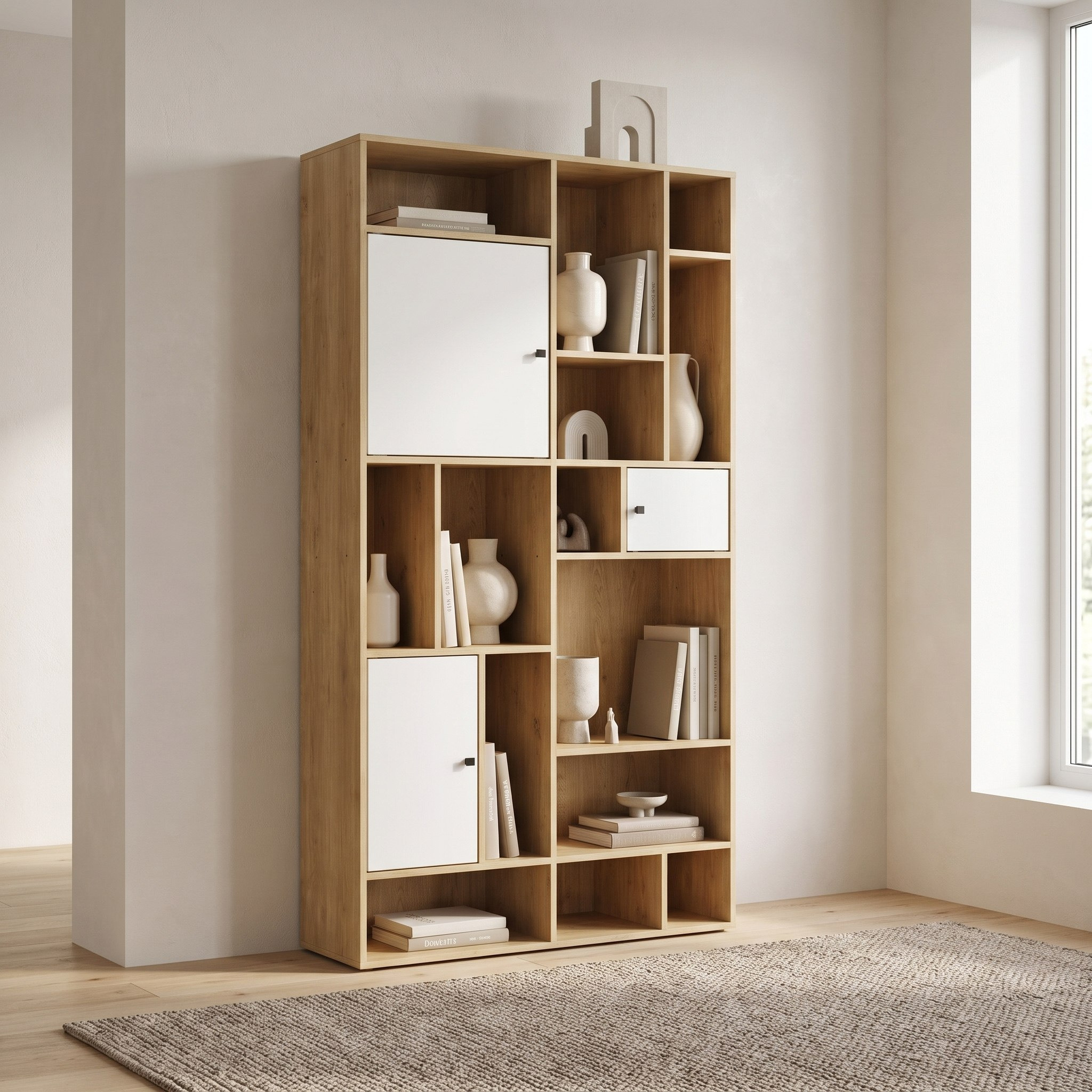 خزانة كتب واسعة بـ3 أبواب ورف مفتوح من كورسيكا-hbxfurniture-office-bookcases-image-1