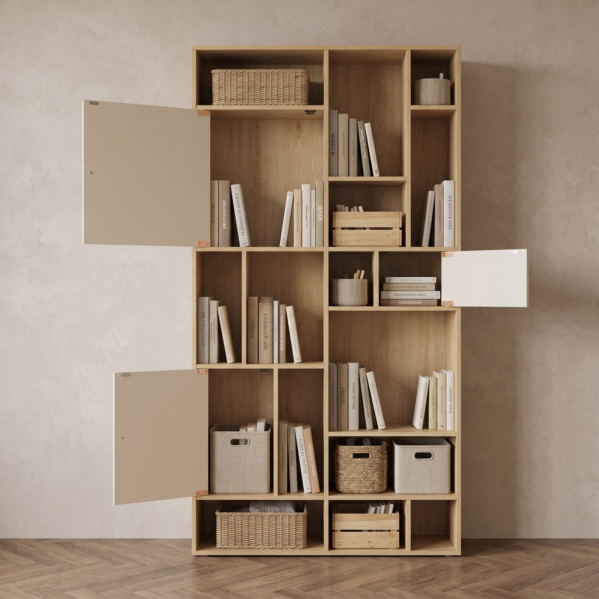 خزانة كتب واسعة بـ3 أبواب ورف مفتوح من كورسيكا-hbxfurniture-office-bookcases-image-4