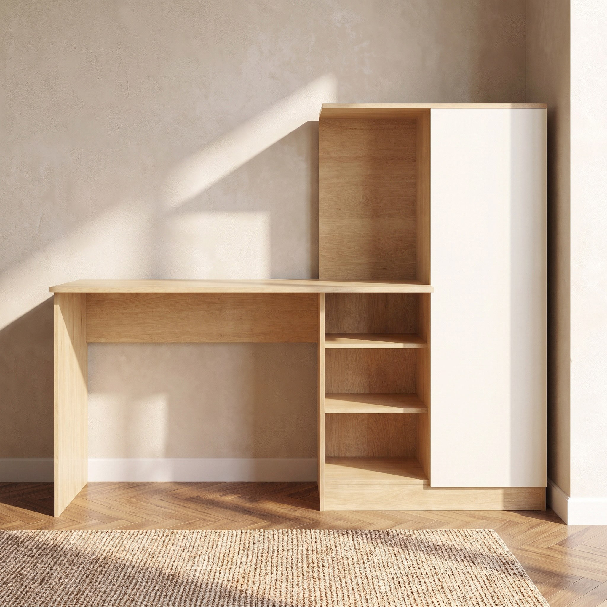 Corsica 1 Door Study Desk with Open Bookcase-hbxfurniture-office-desks-image-3