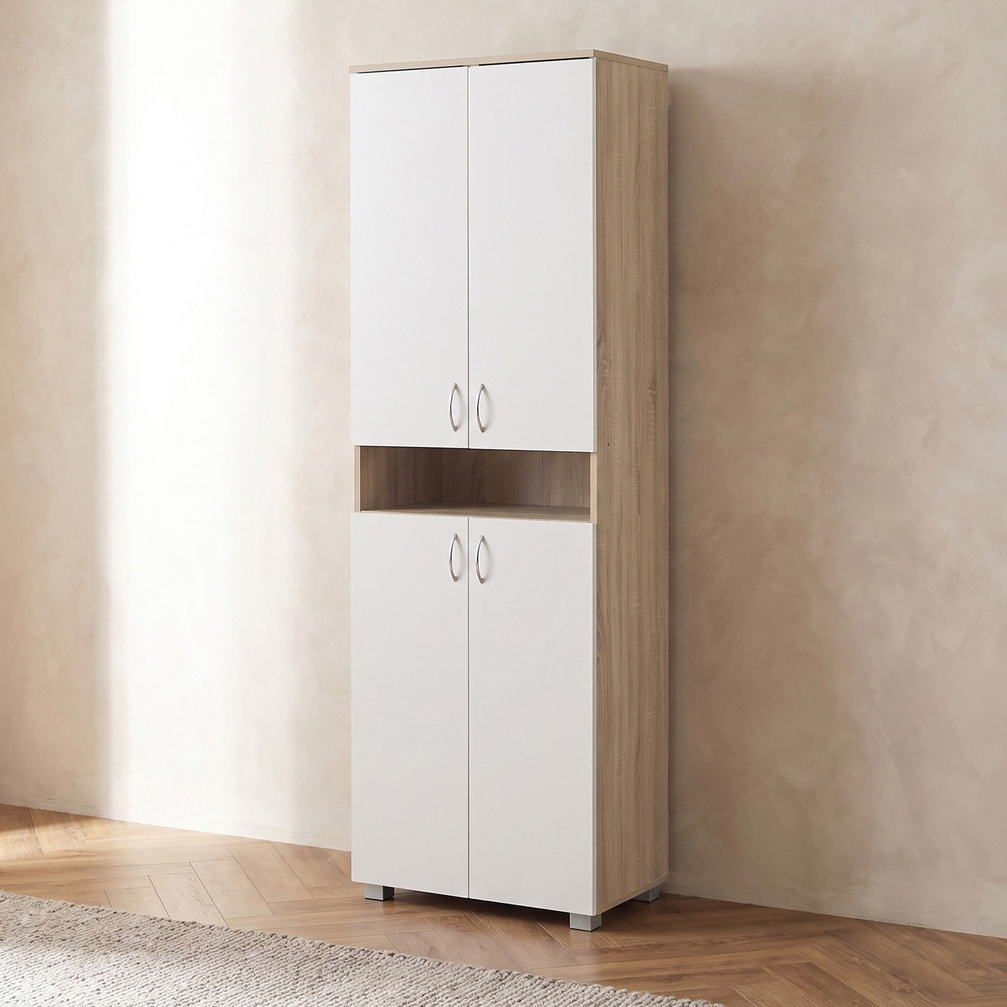 Capri 33 Pairs Tall 4-Door Shoe Cabinet with Open Shelf-hbxbedroom-shoecabinetsandracks-image-2