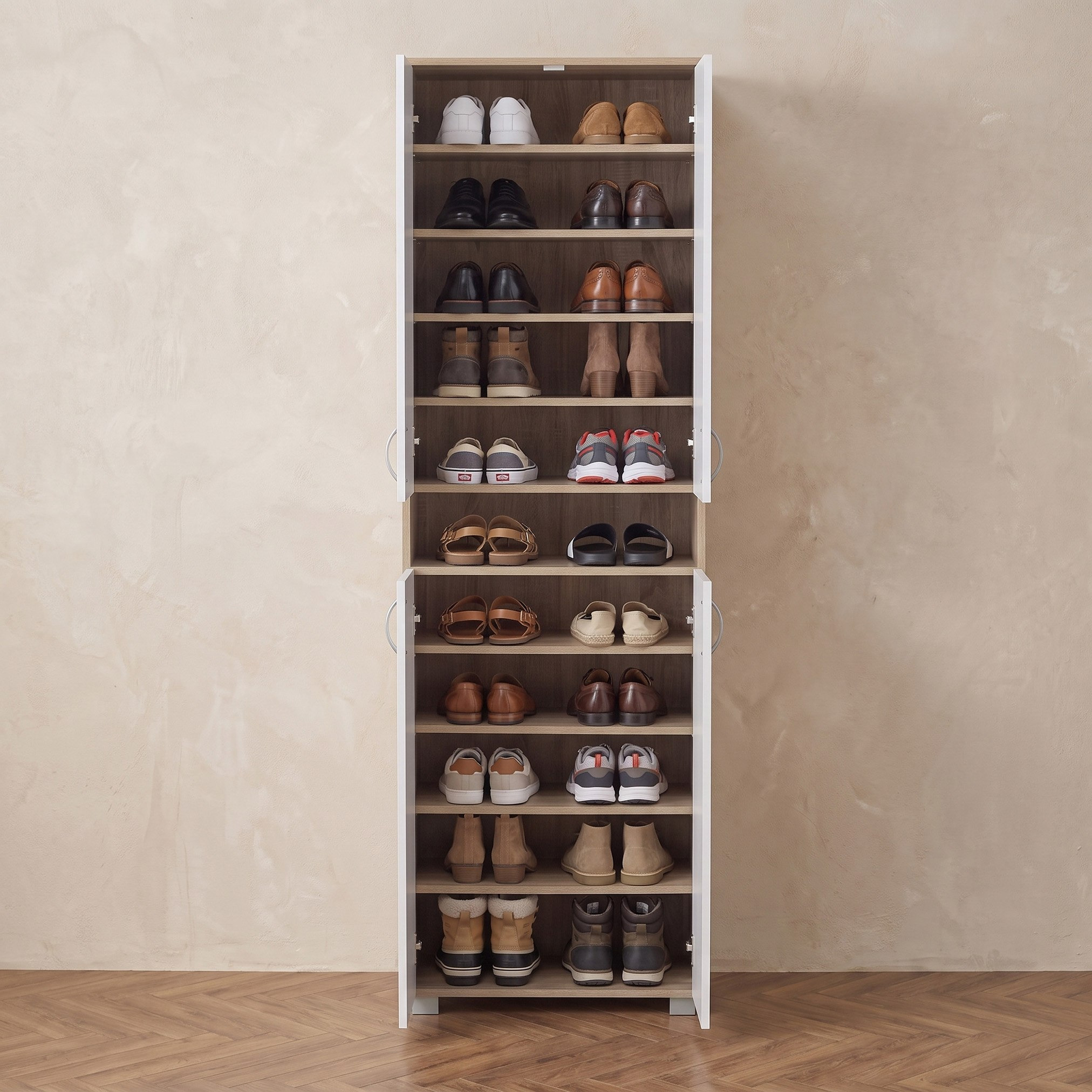 Capri 33 Pairs Tall 4-Door Shoe Cabinet with Open Shelf-hbxbedroom-shoecabinetsandracks-image-4