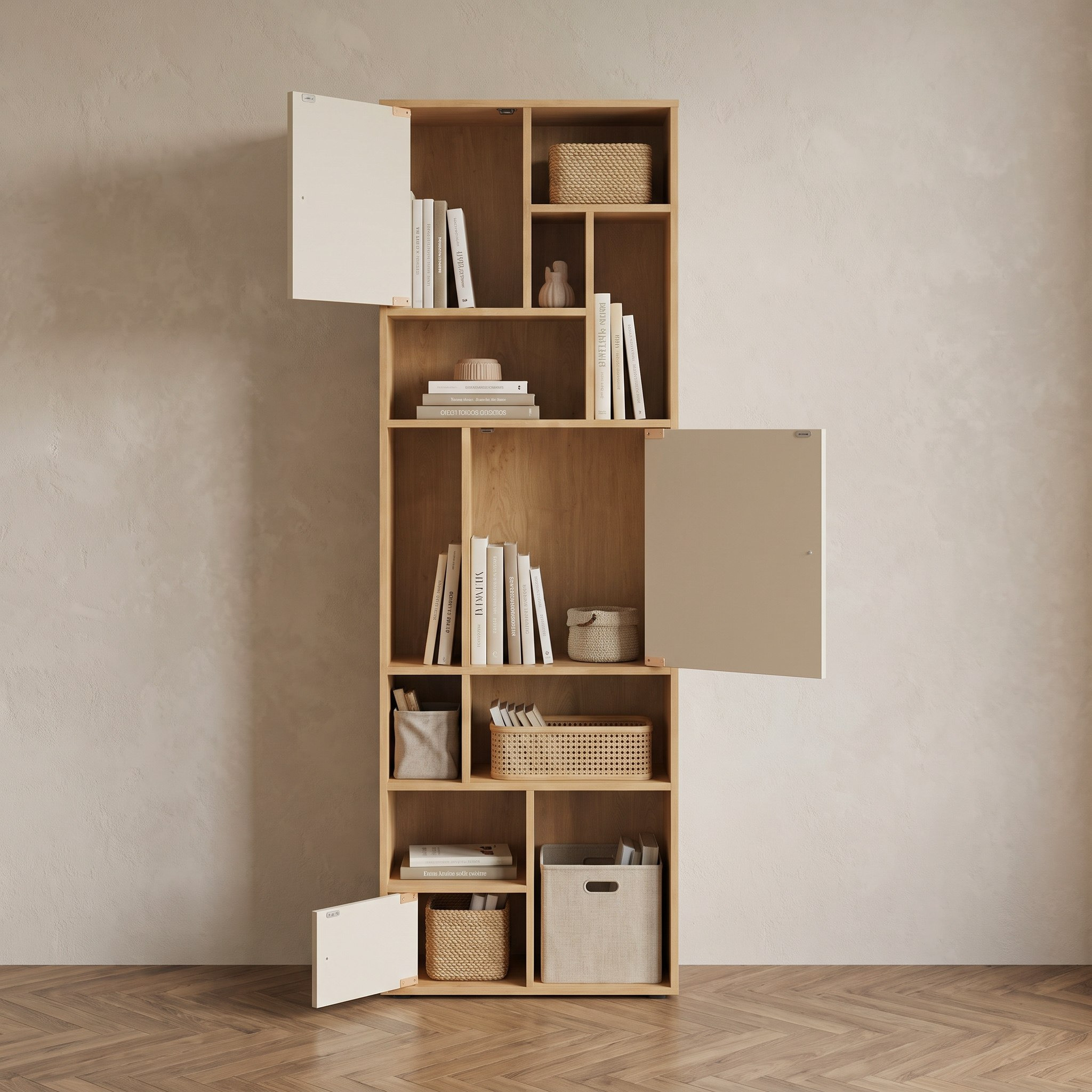 خزانة كتب بأرفف مفتوحة و3 أبواب من كورسيكا-hbxfurniture-office-bookcases-image-4