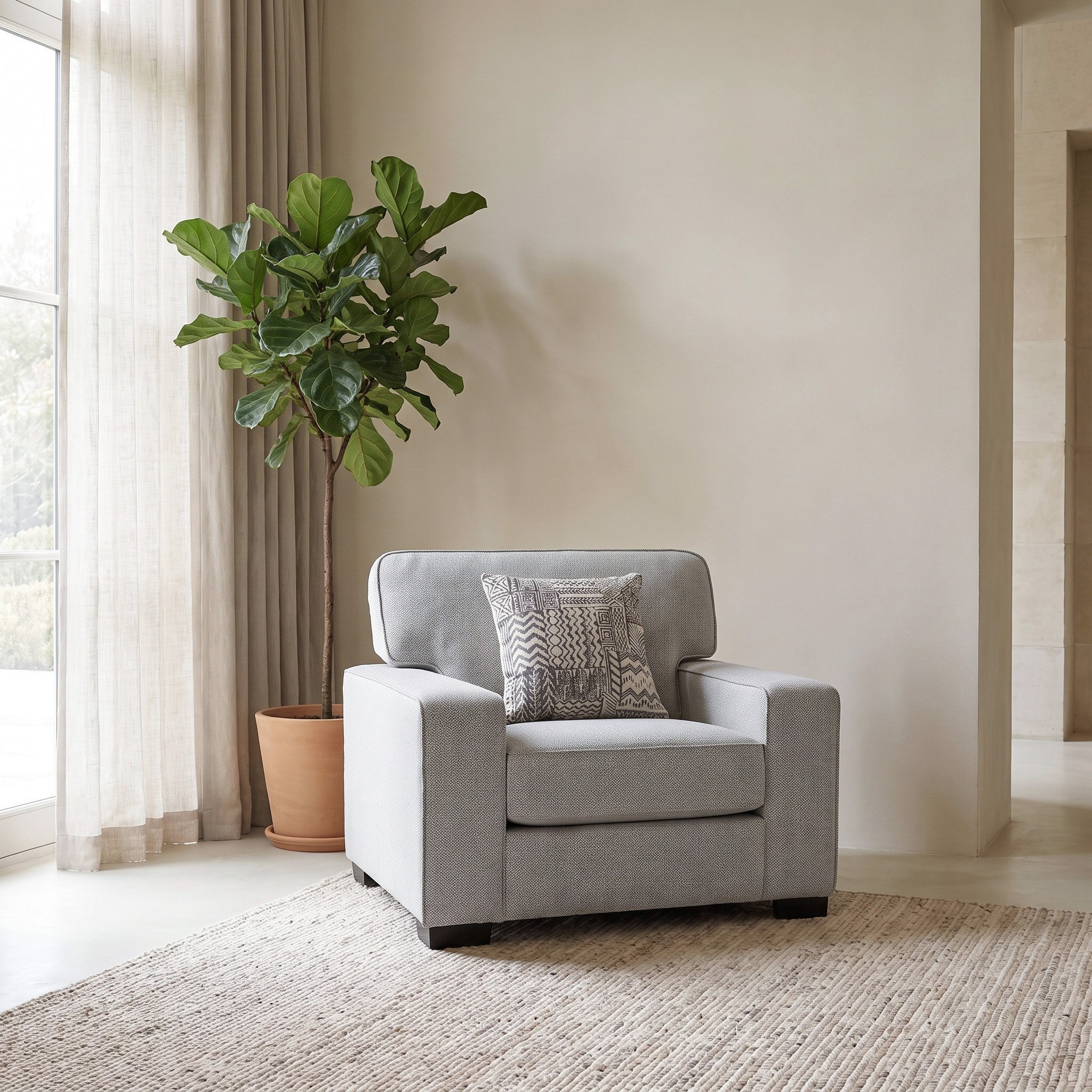 كرسي قماش بمساند ذراعين مع وسادة من كانس-hbxfurniture-sofasandarmchairs-armchairs-image-2