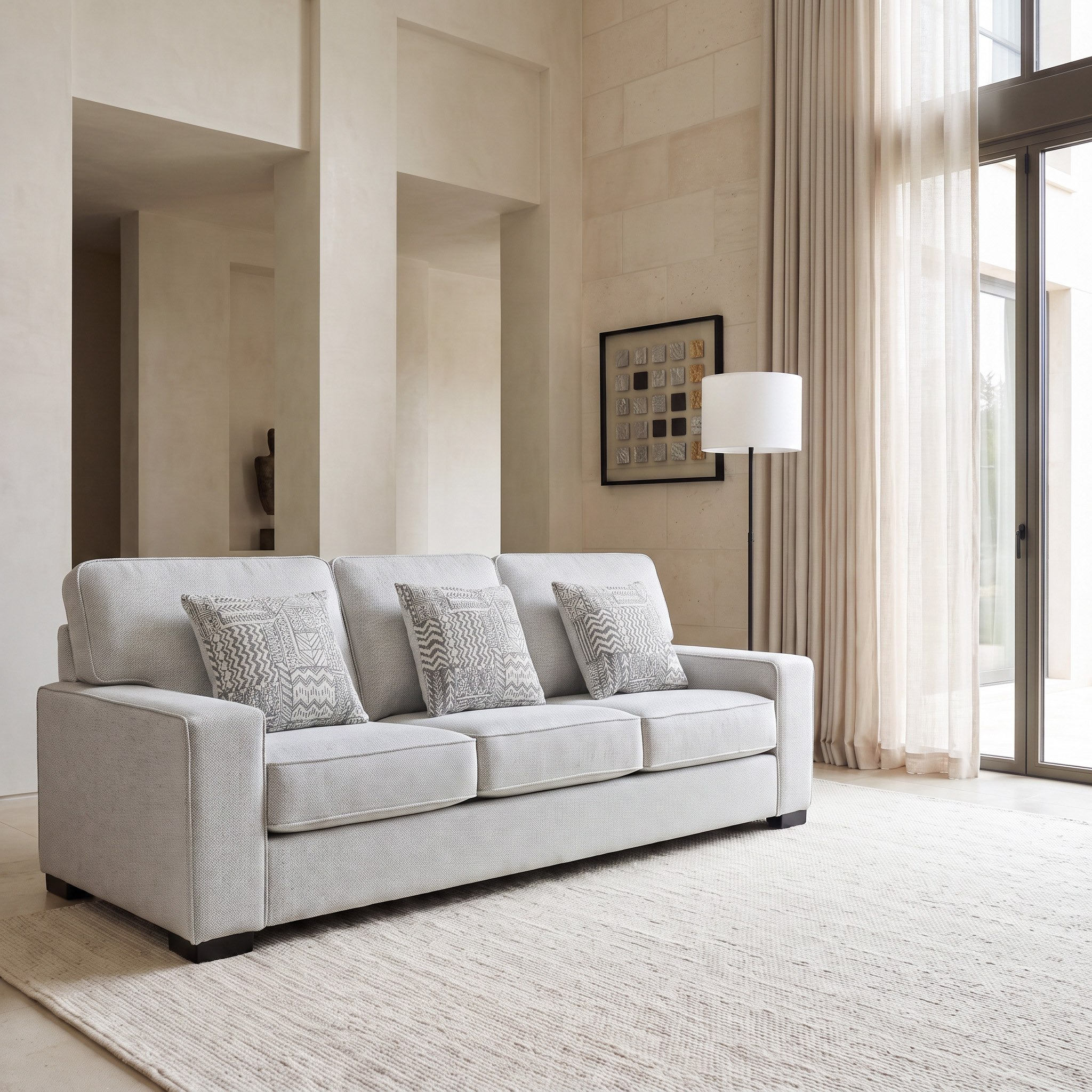 Cannes 3-Seater Fabric Sofa with 3 Cushions-hbxlivingroom-sofasandarmchairs-sofas-image-1