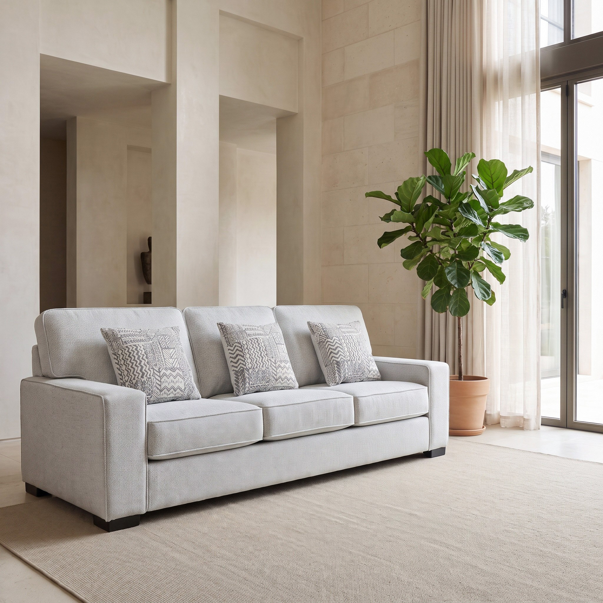 Cannes 3-Seater Fabric Sofa with 3 Cushions-hbxlivingroom-sofasandarmchairs-sofas-image-2