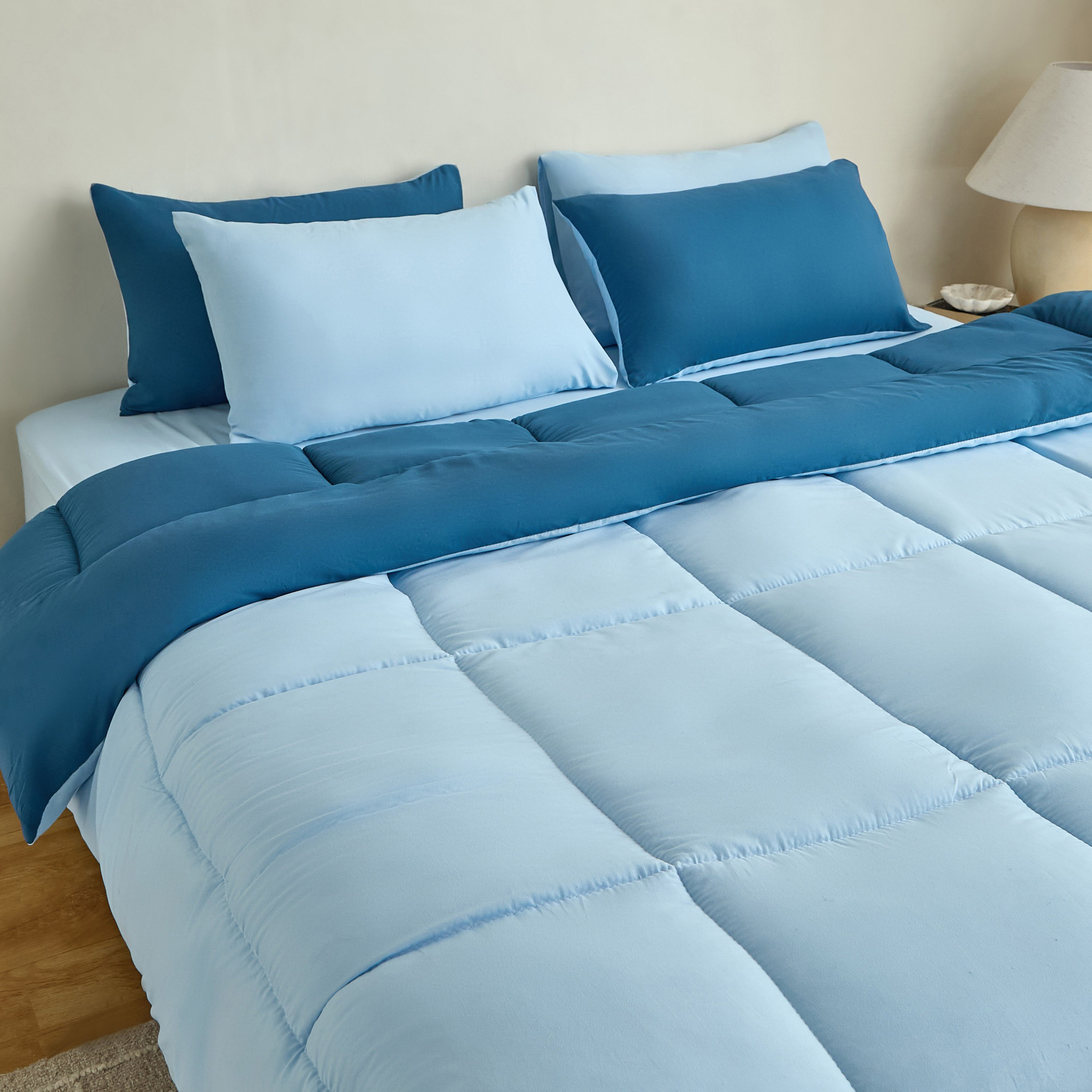 Luno 6-Piece Sleep Ease Hotel Reversible Microfiber King BIAB Comforter Set - 220x240 cm-hbxhomeware-hbxbedroom-image-1