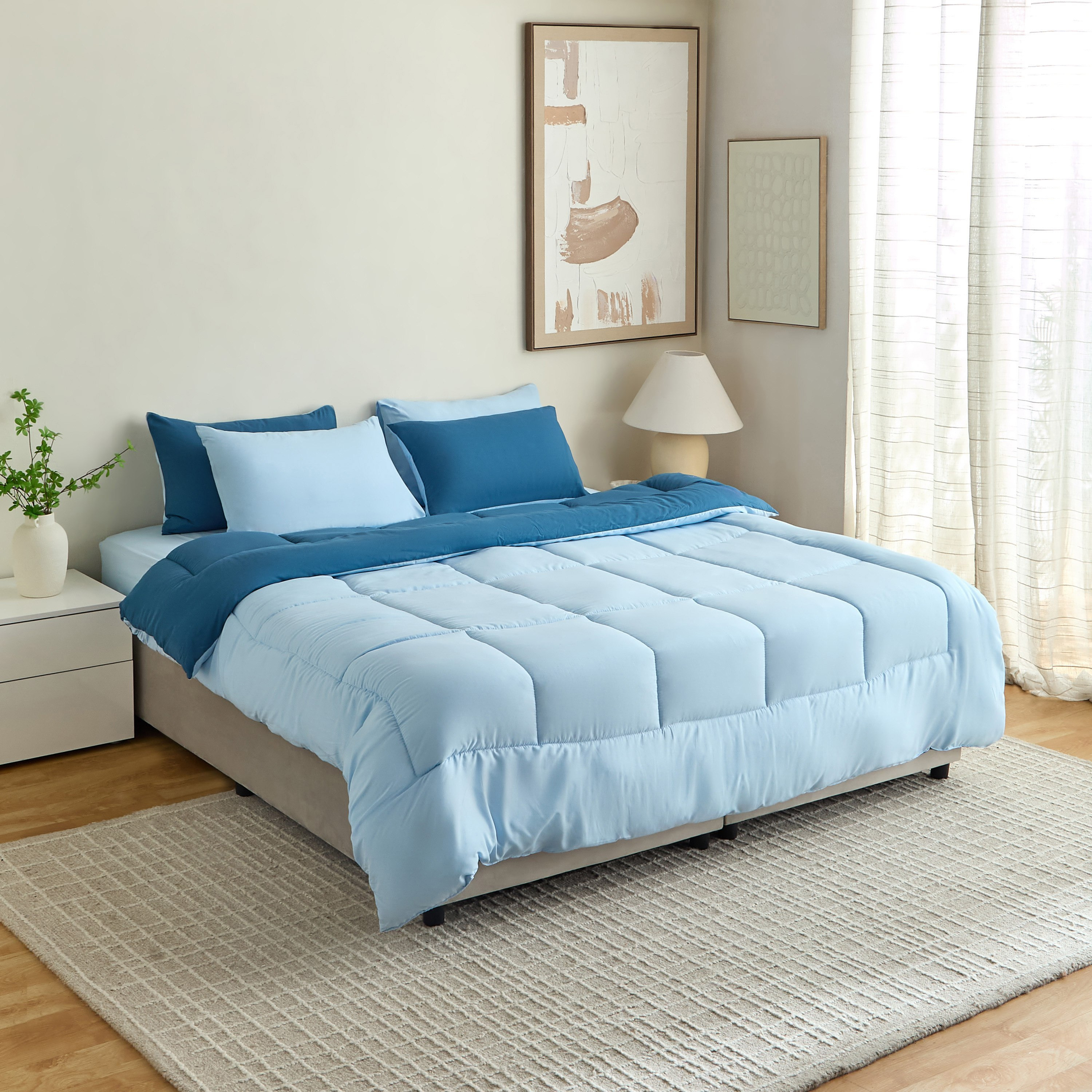 Luno 6-Piece Sleep Ease Hotel Reversible Microfiber King BIAB Comforter Set - 220x240 cm-hbxhomeware-hbxbedroom-image-2