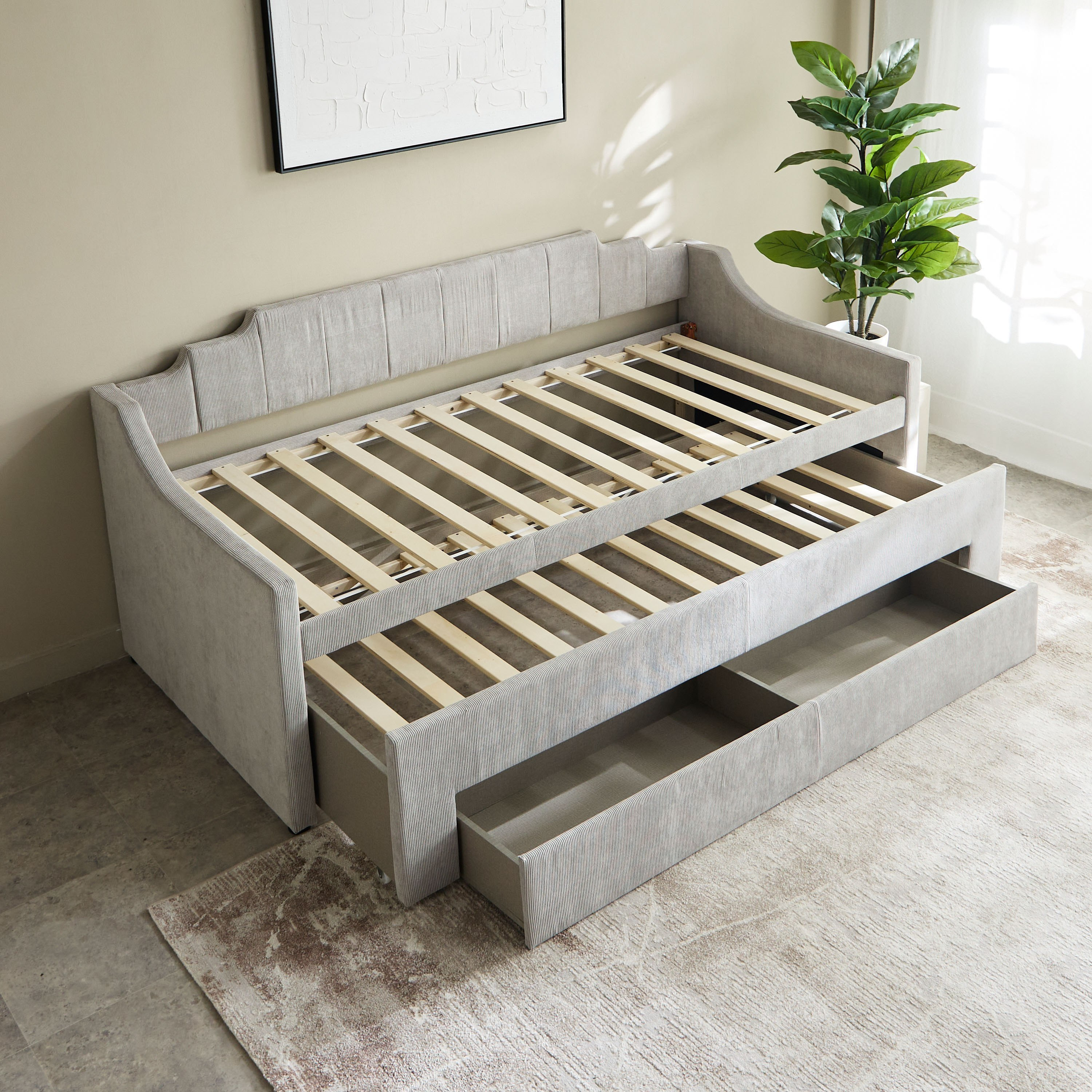 سرير نهاري منجد مع سرير قابل للسحب ودرج من موفو باركفيل - 90×200 سم-hbxfurniture-bedsandbedsets-daybeds-image-10