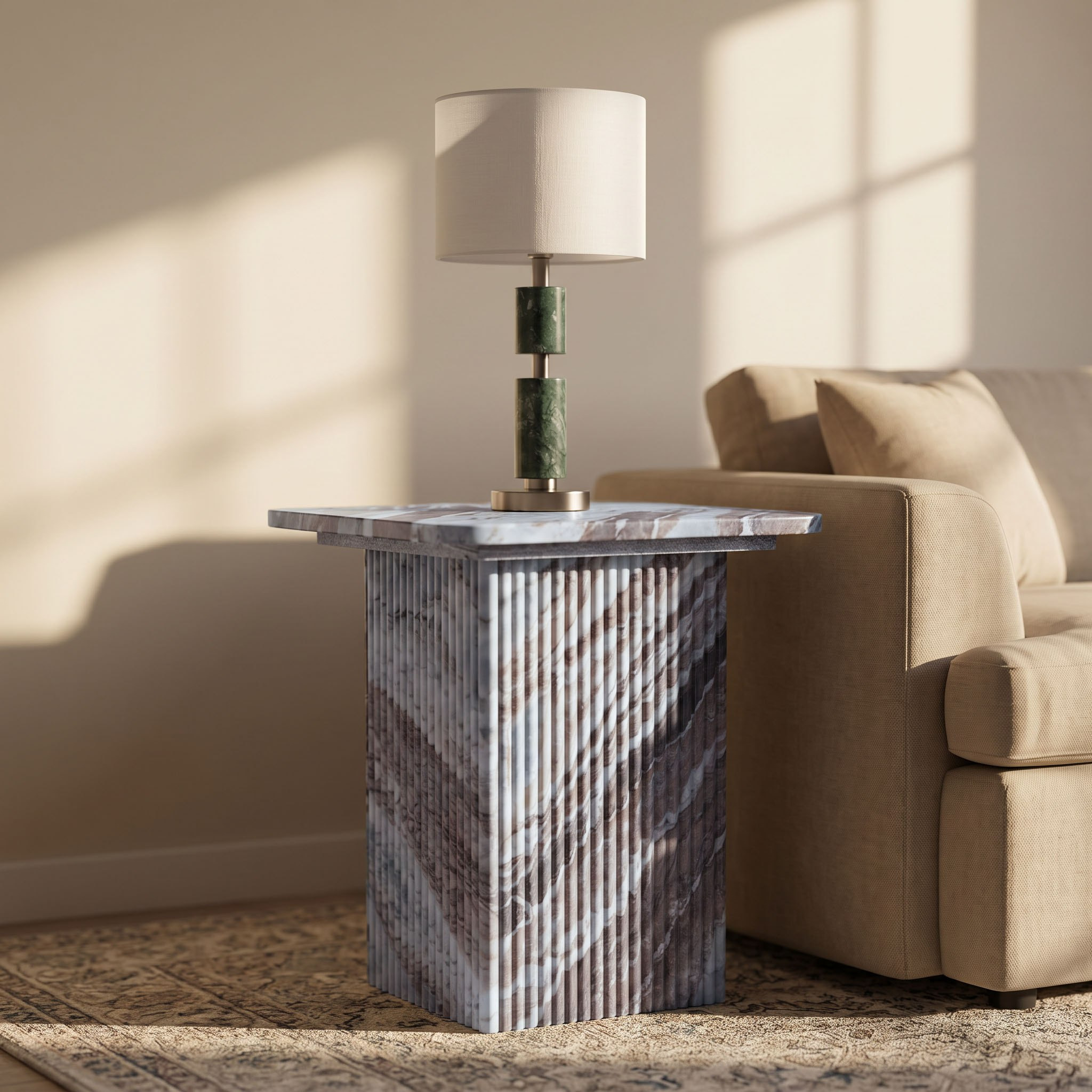 Pilsen Genuine Marble Square End Table-hbxfurniture-livingroom-endtables-image-1