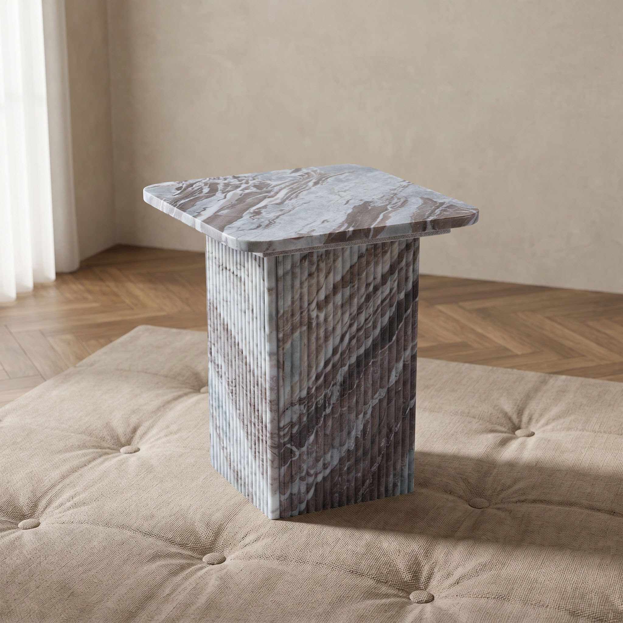 Pilsen Genuine Marble Square End Table-hbxfurniture-livingroom-endtables-image-2