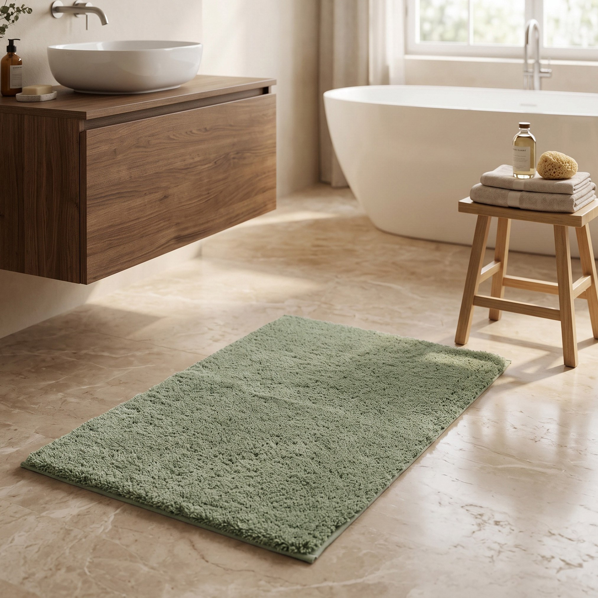 سجادة حمام ناعمة مانعة للانزلاق سيلكي شاجي من ليا - 45x75 سم-hbxbedroom-floorcoverings-bathmats-image-1