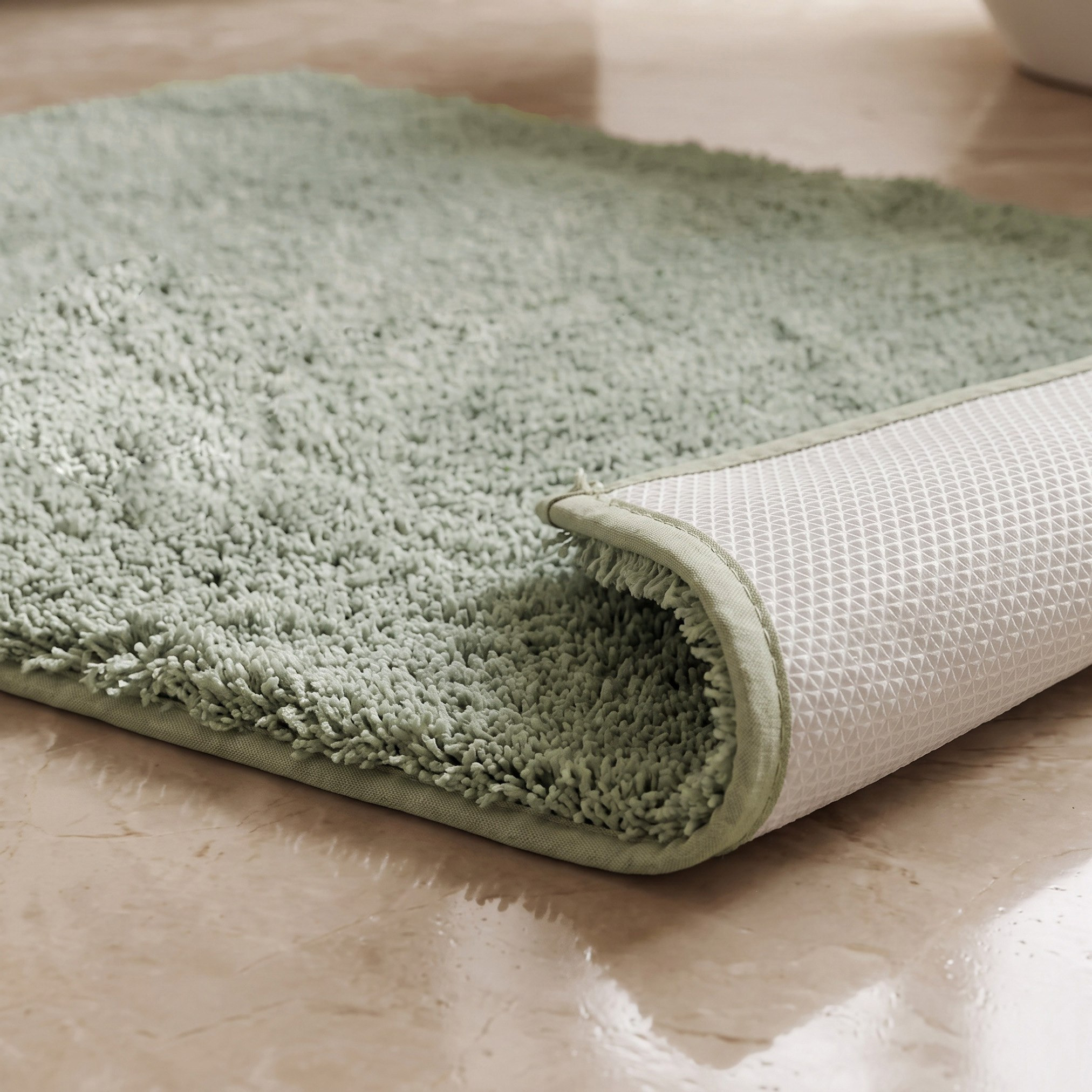 Leah Silky Shag Plush Antiskid Bathmat - 60x90 cm-hbxbedroom-floorcoverings-bathmats-image-2