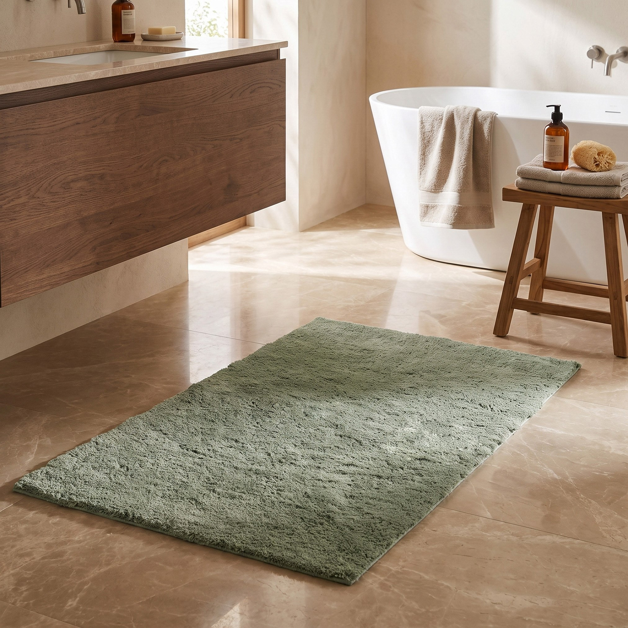 Leah Silky Shag Plush Antiskid Bathmat - 70x120 cm-hbxbedroom-floorcoverings-bathmats-image-1