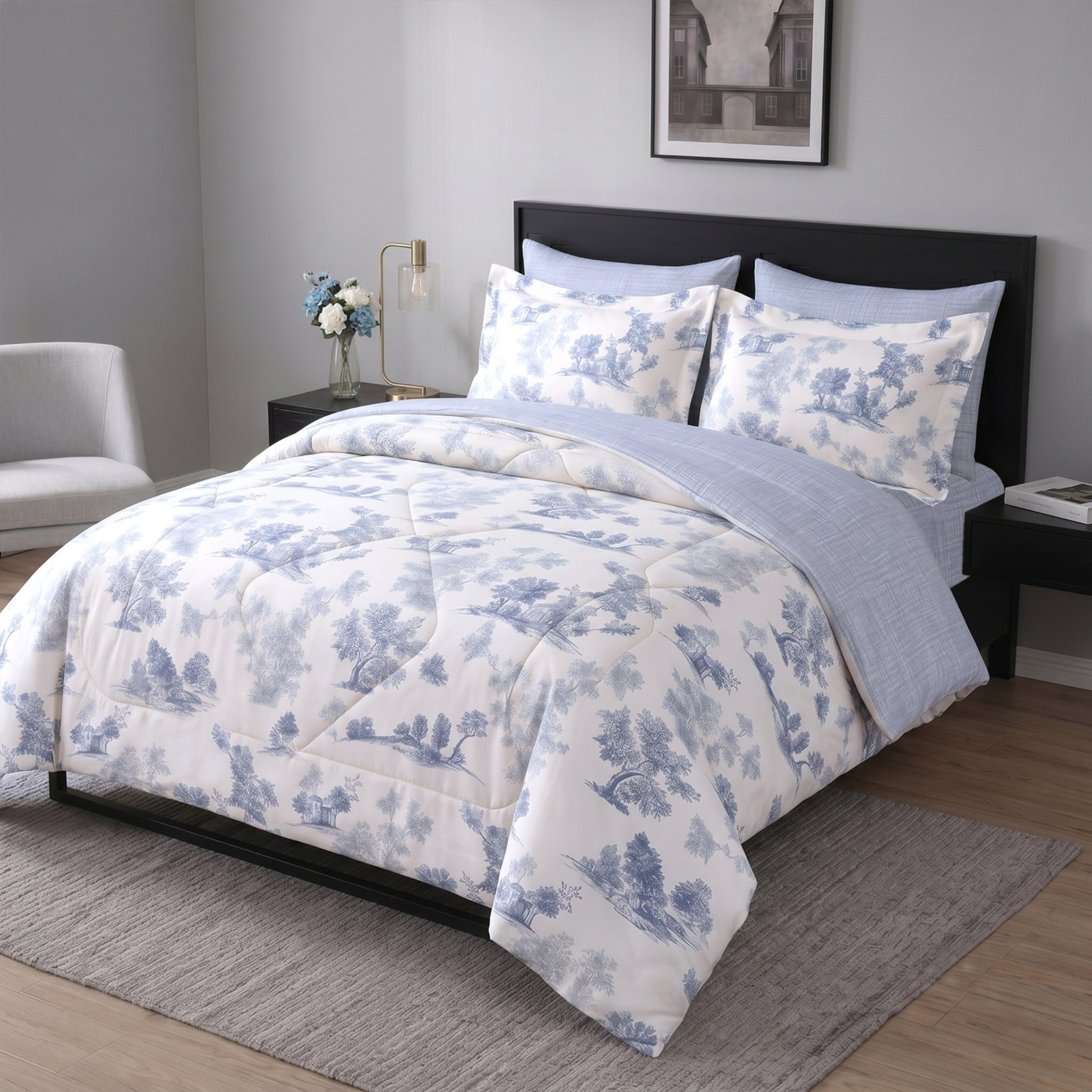Hampton Toil 6-Piece Printed BIAB Super King Comforter Set - 240x260 cm-hbxhomeware-hbxbedroom-image-1