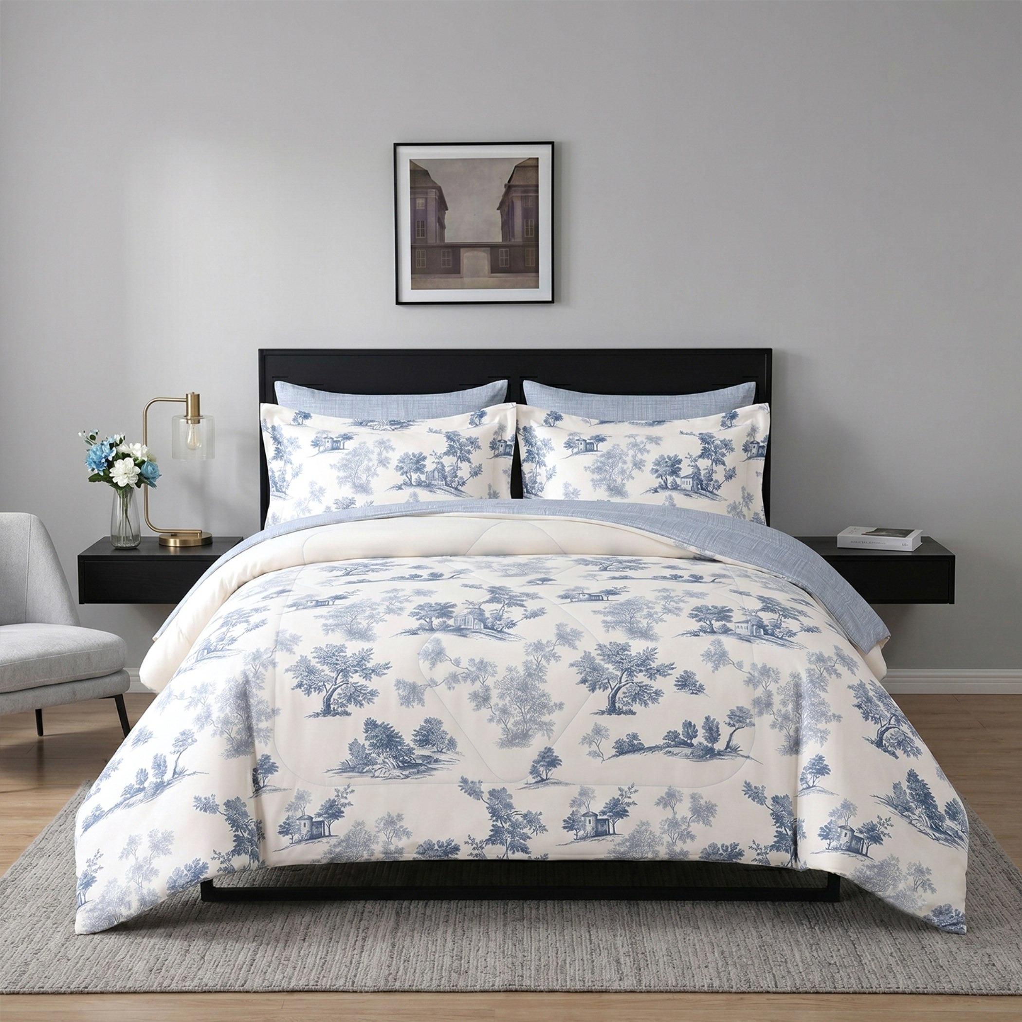 Hampton Toil 6-Piece Printed BIAB Super King Comforter Set - 240x260 cm-hbxhomeware-hbxbedroom-image-2