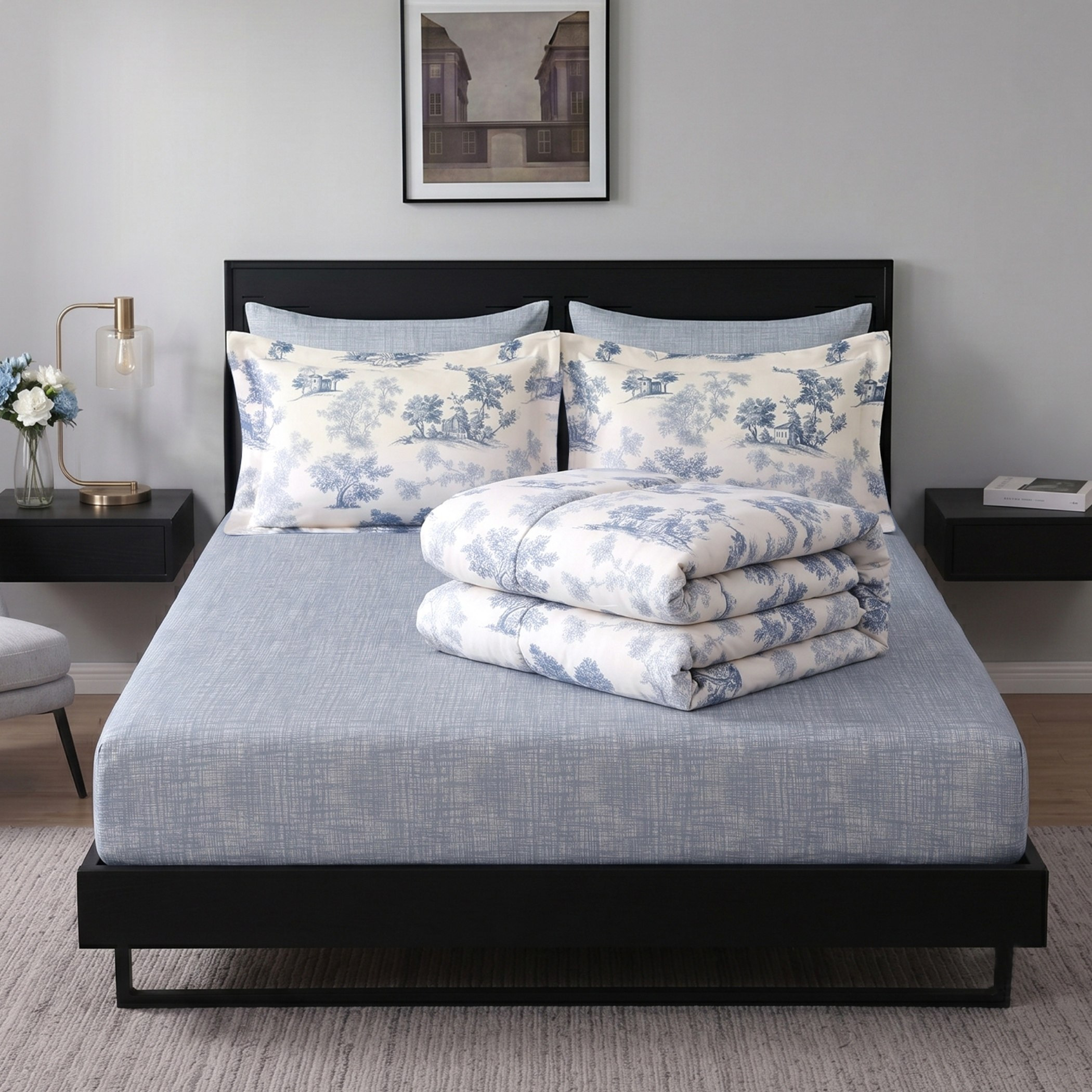 Hampton Toil 6-Piece Printed BIAB Super King Comforter Set - 240x260 cm-hbxhomeware-hbxbedroom-image-3