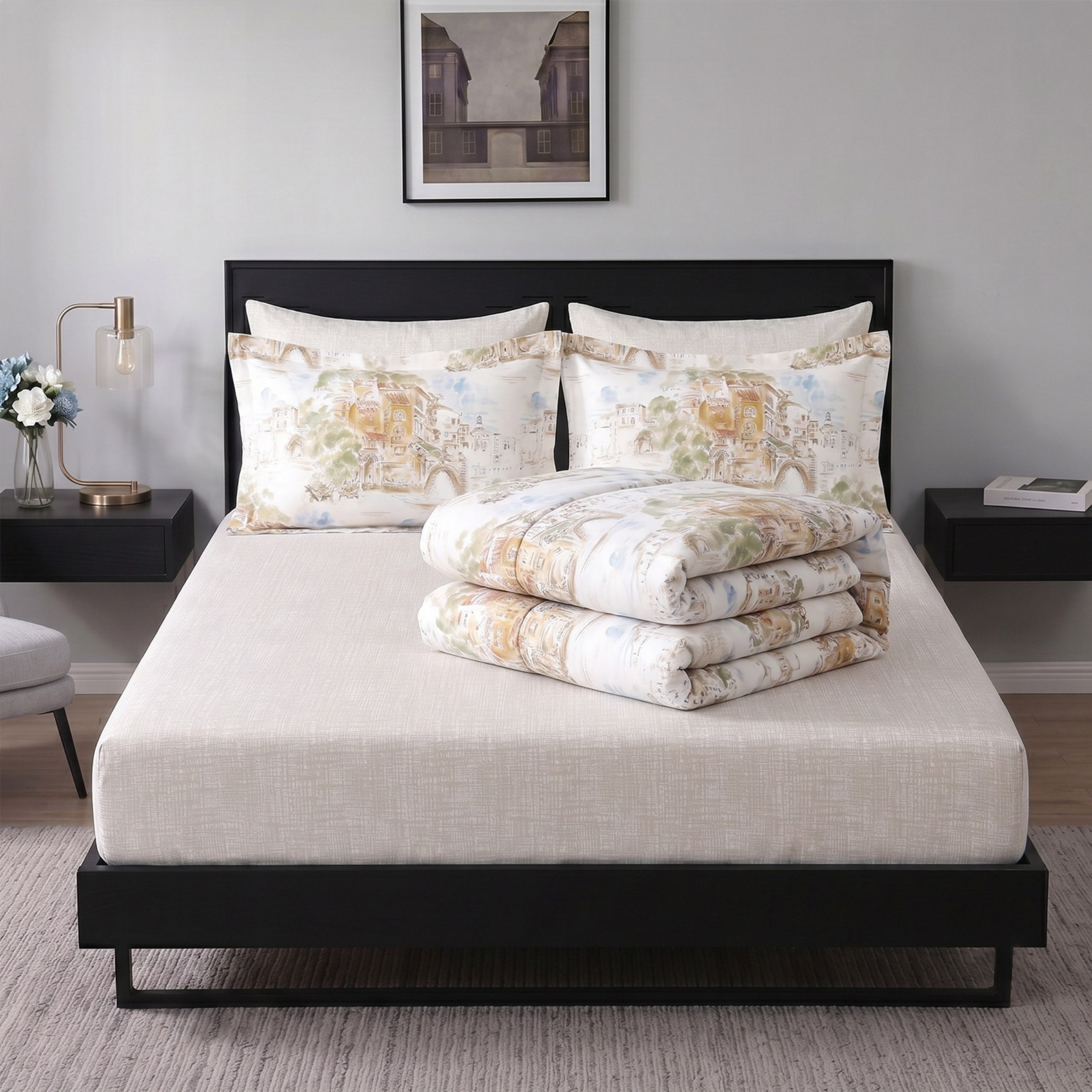 Hampton Landscape 6-Piece Microfibre Printed BIAB King Comforter Set - 220x240 cm-hbxhomeware-hbxbedroom-image-3
