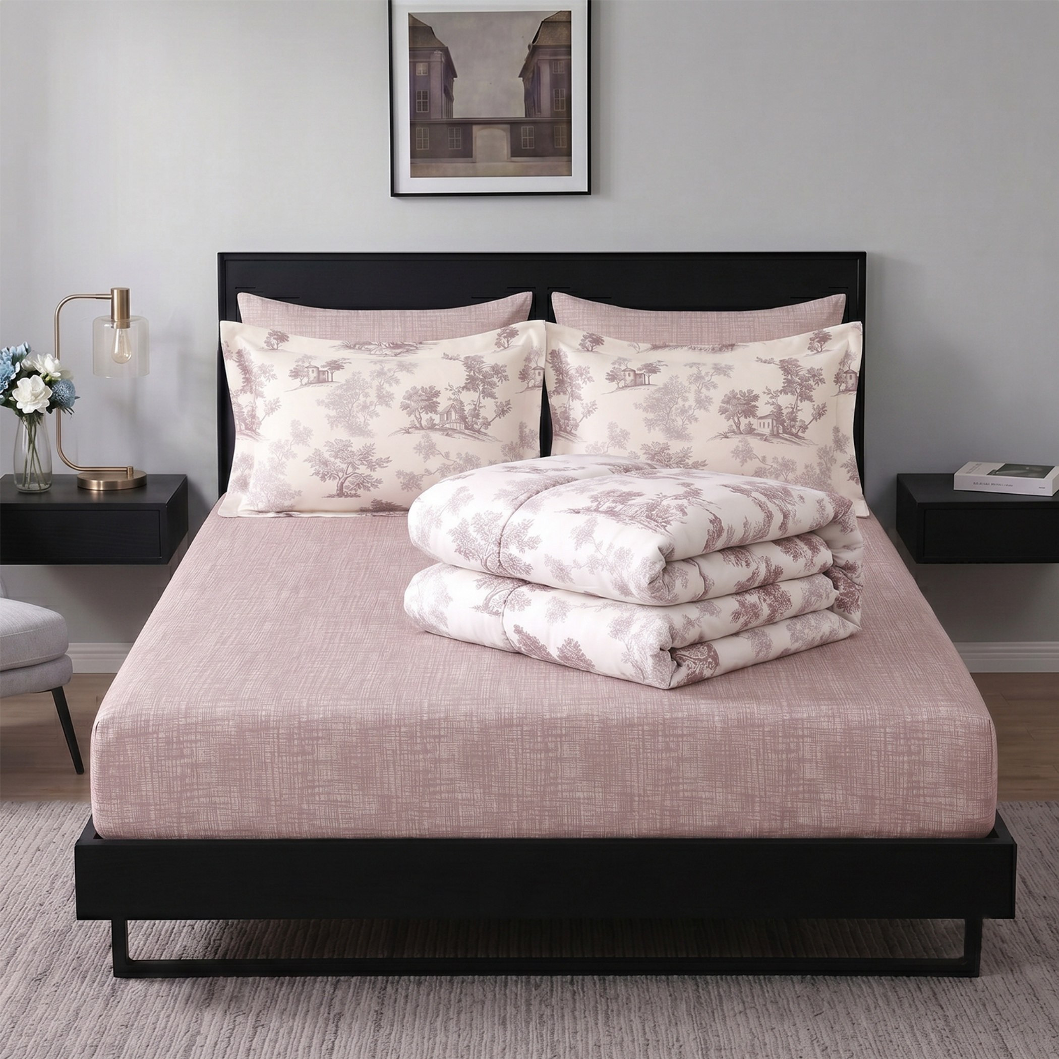 Hampton Toil 6-Piece Printed BIAB Twin Comforter Set - 160x240 cm-hbxhomeware-hbxbedroom-image-3