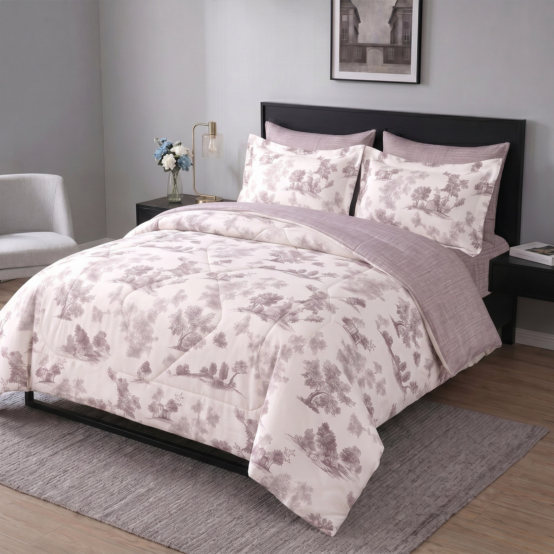 Hampton Toil 6 -Piece Printed BIAB Super King Comforter Set - 240x260 cm-hbxhomeware-hbxbedroom-image-1